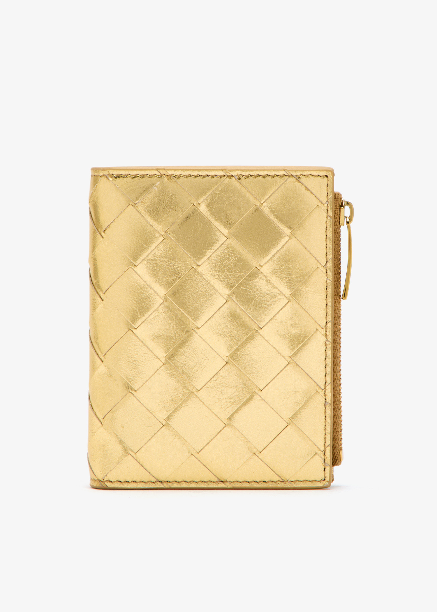 

Intrecciato small bi-fold wallet, Gold