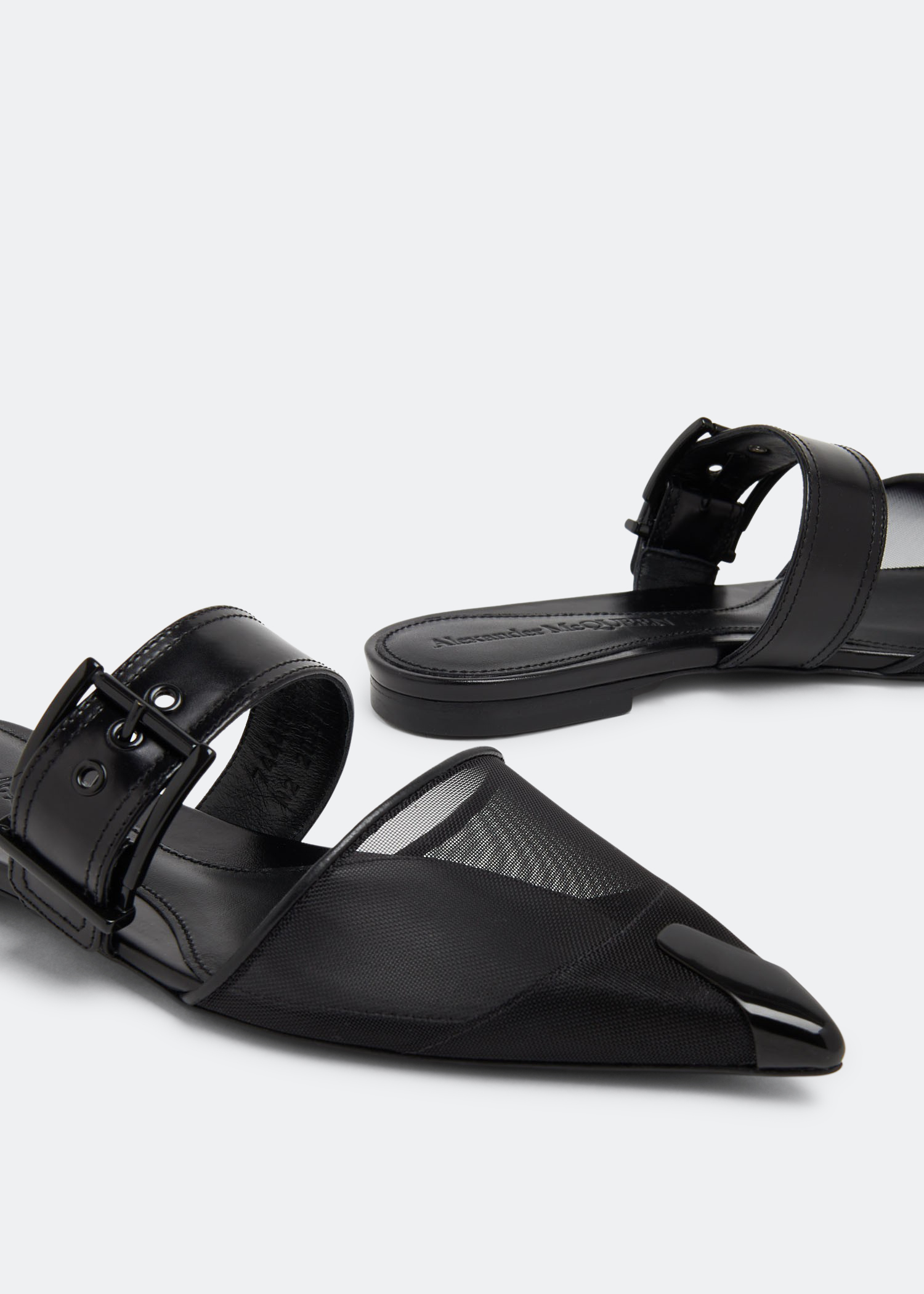 

Punk flat mules, Black