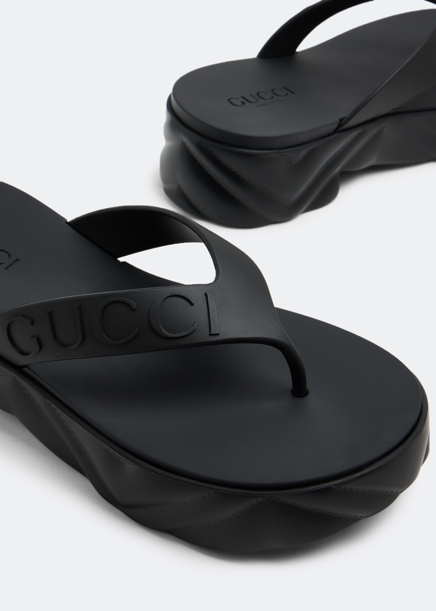 

Thong platform sandals, Black