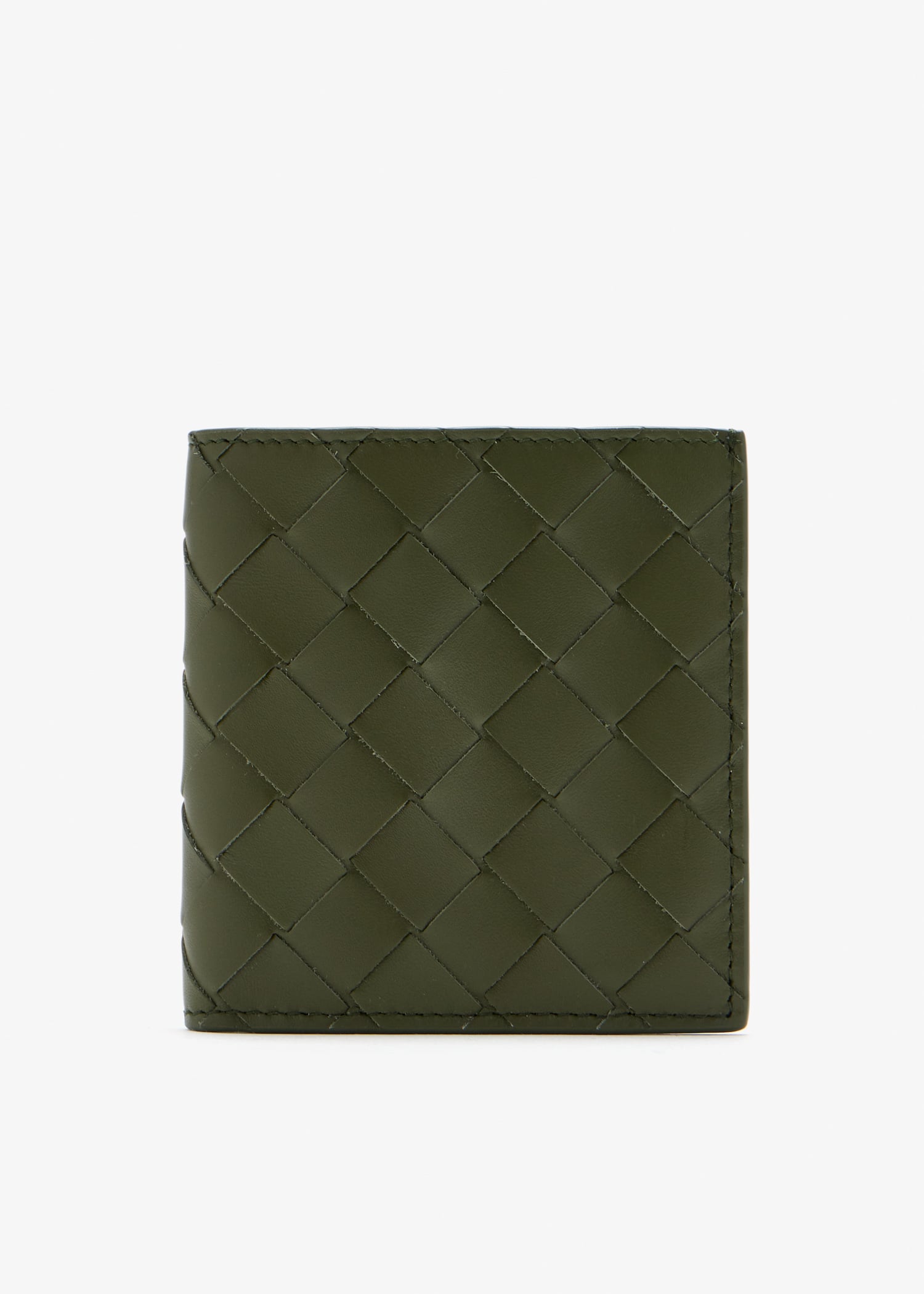 

Intrecciato slim bi-fold wallet, Green