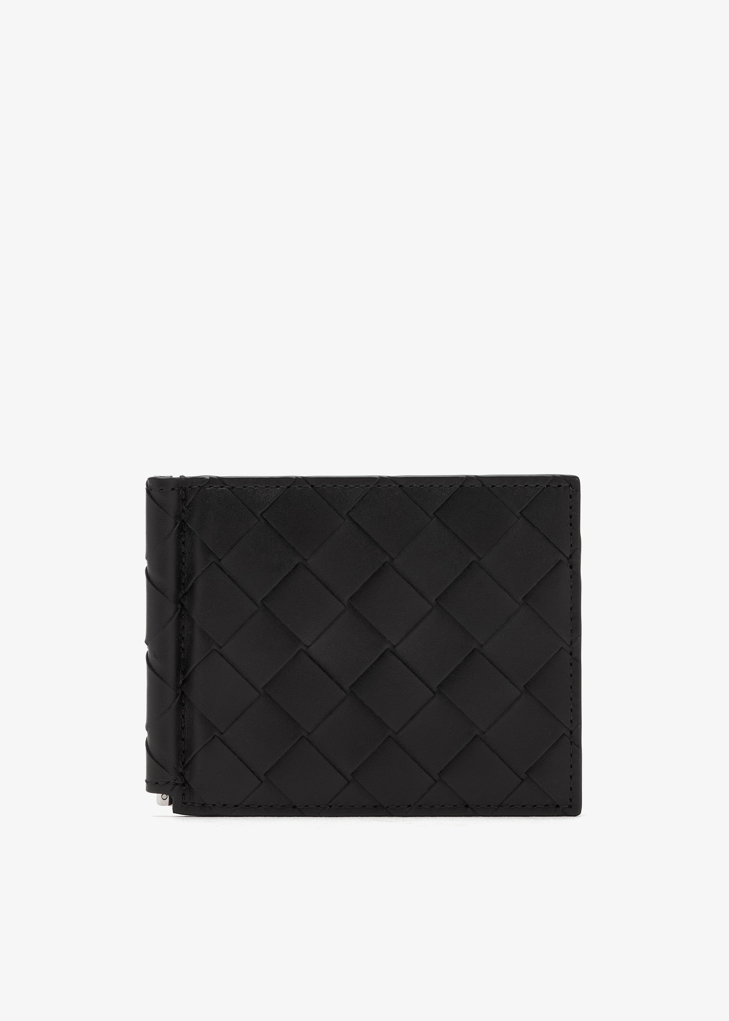 

Intrecciato bill clip wallet, Black