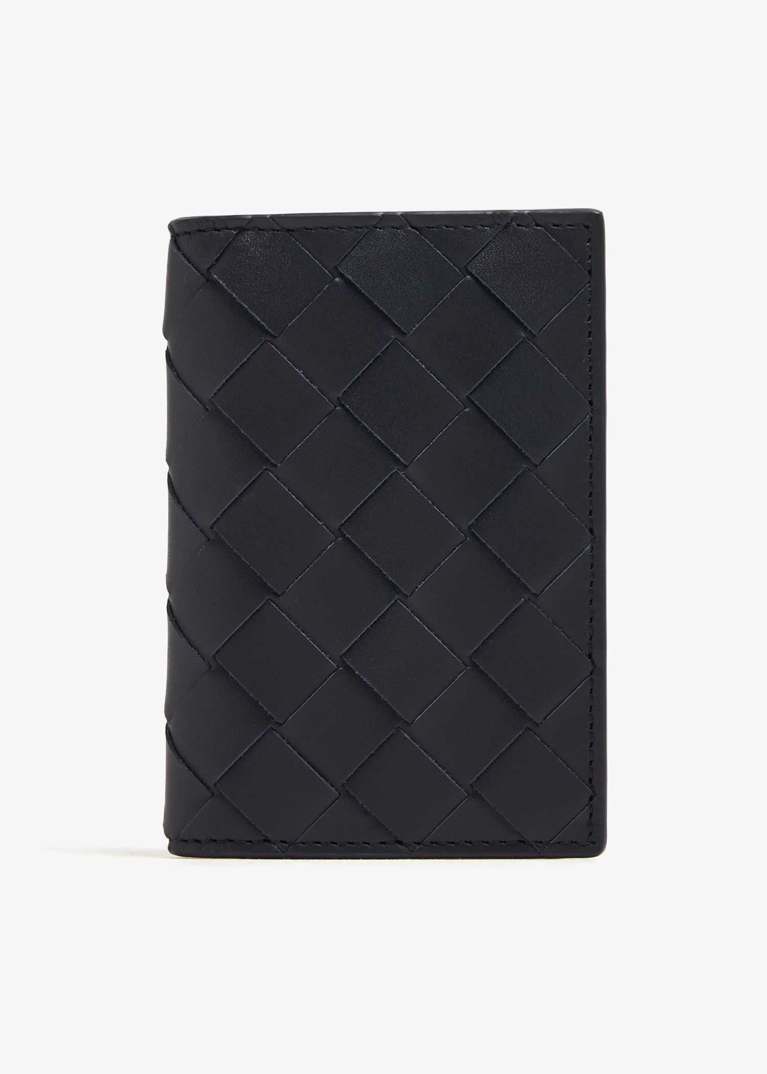 

Intrecciato flap card case, Blue