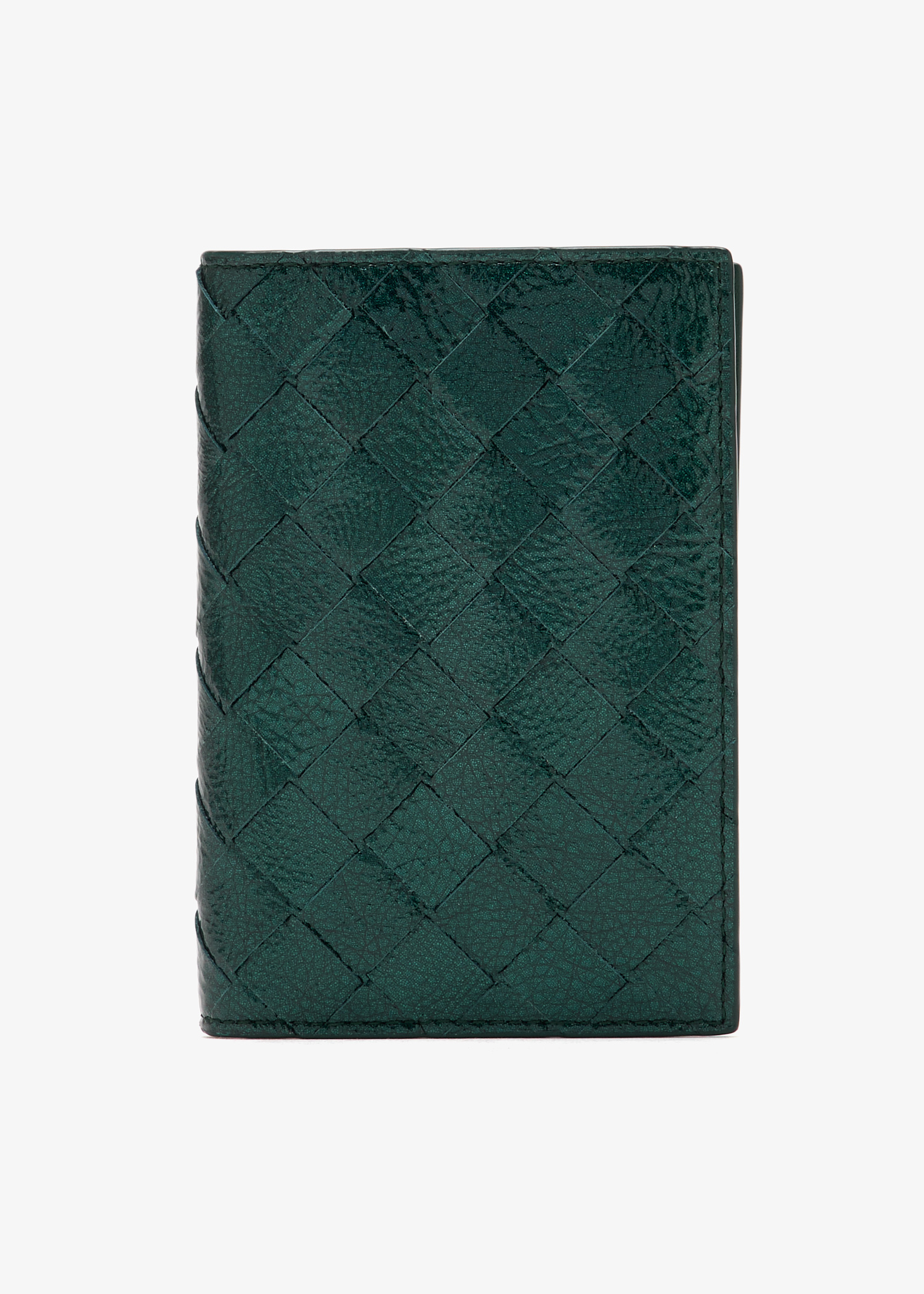

Intrecciato passport case, Green