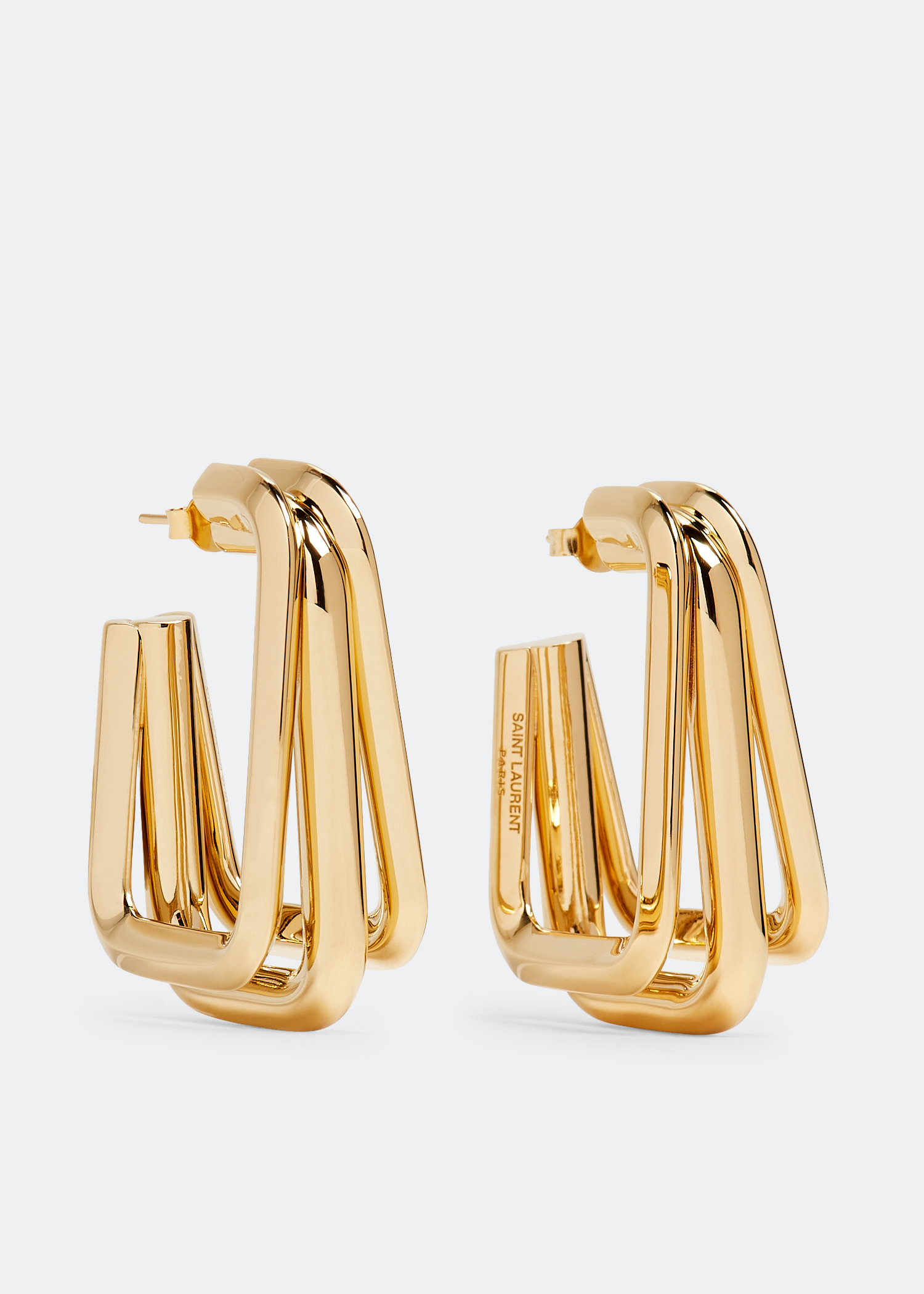 

Square hoop earrings, Gold