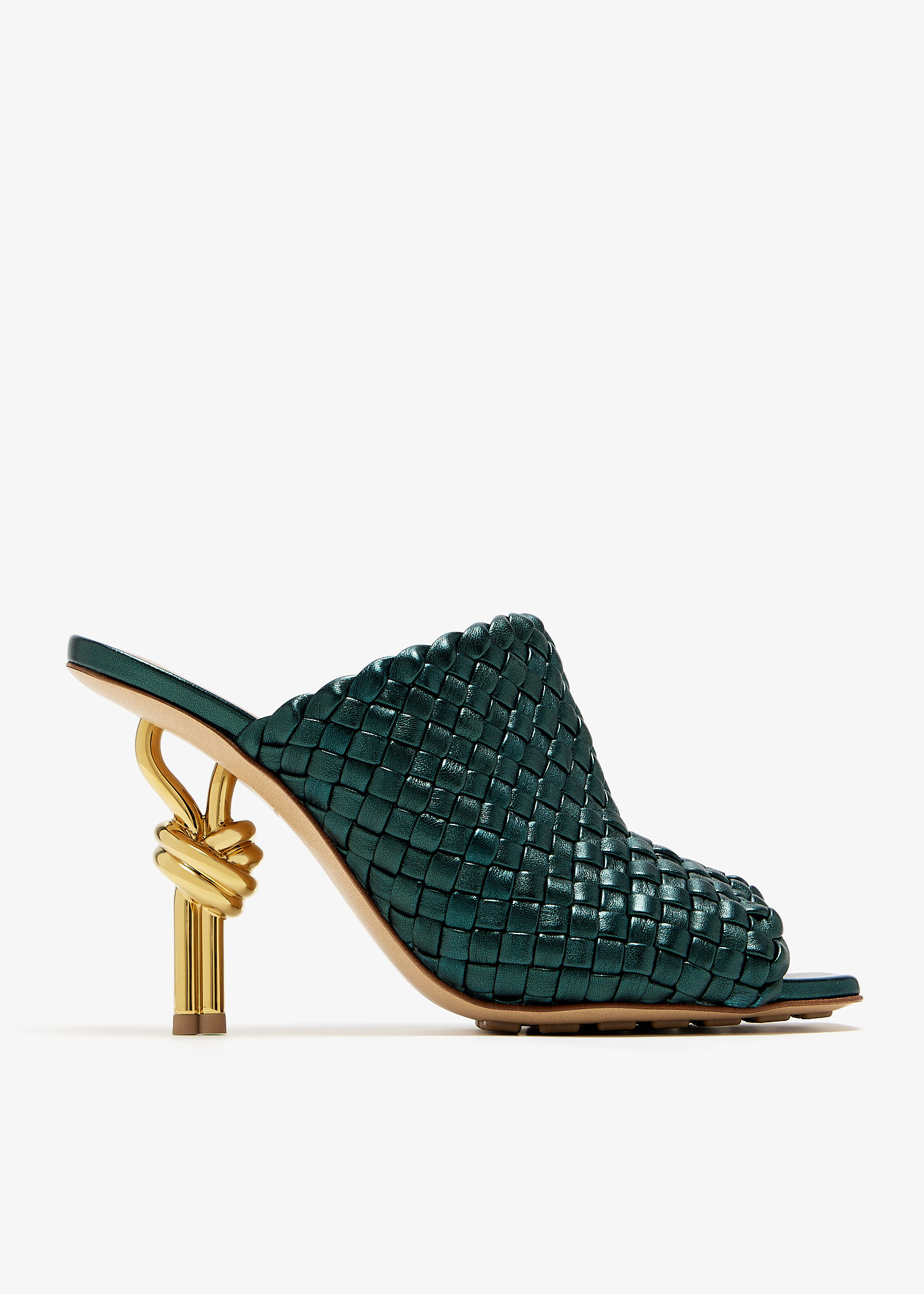 

Knot intrecciato mules, Green
