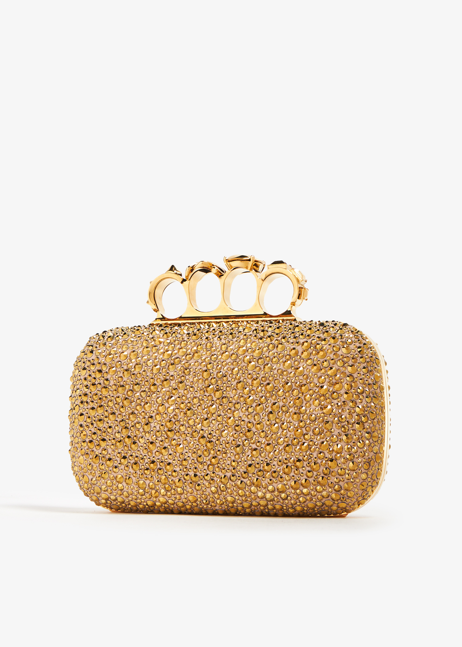 McQueen Knuckle clutch for Women Gold in Kuwait Level Shoes