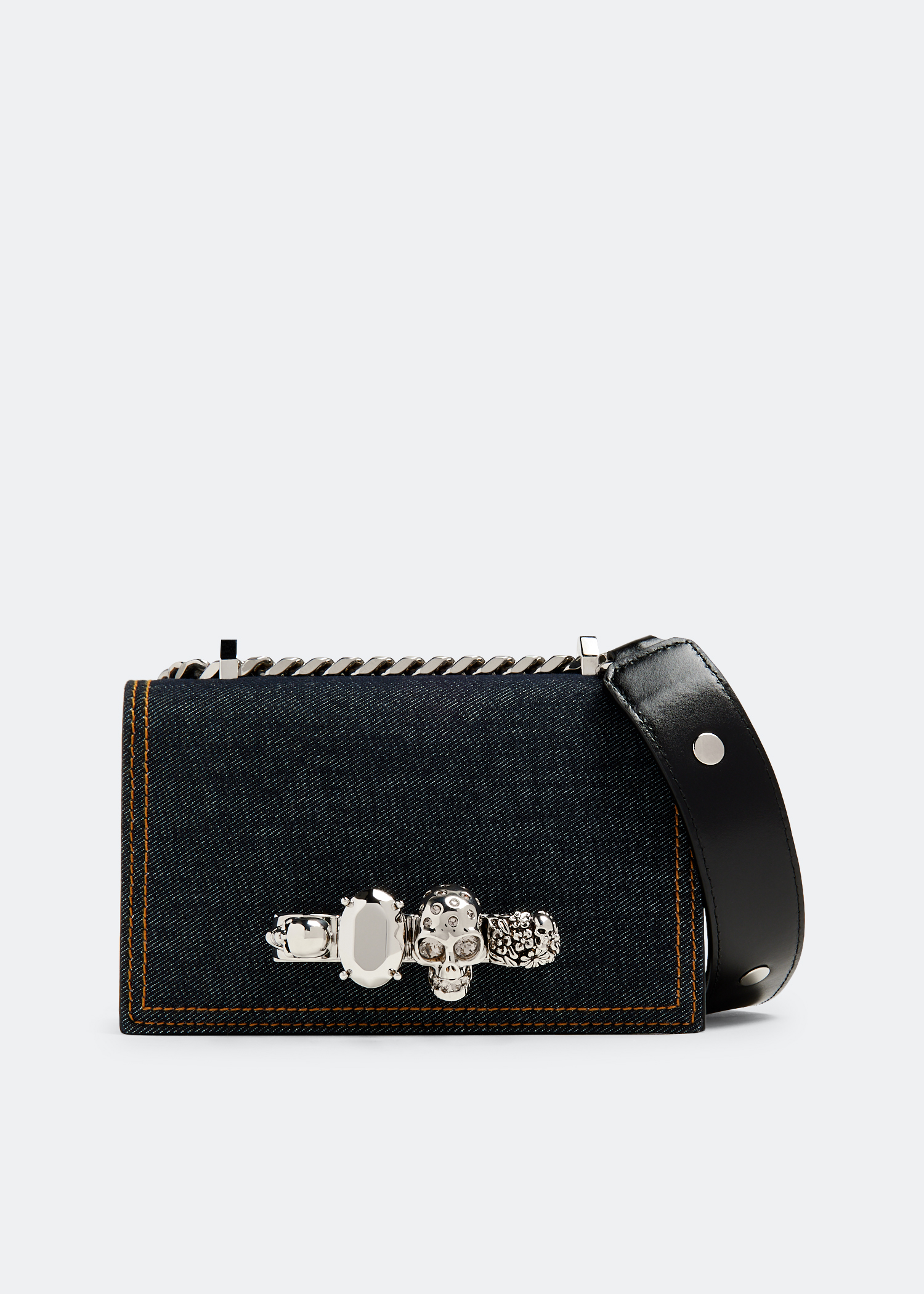 

Mini jewelled satchel, Blue