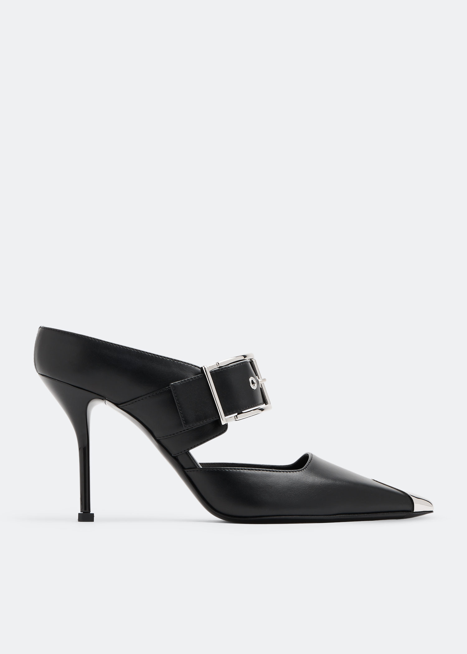 

Punk buckle mules, Black