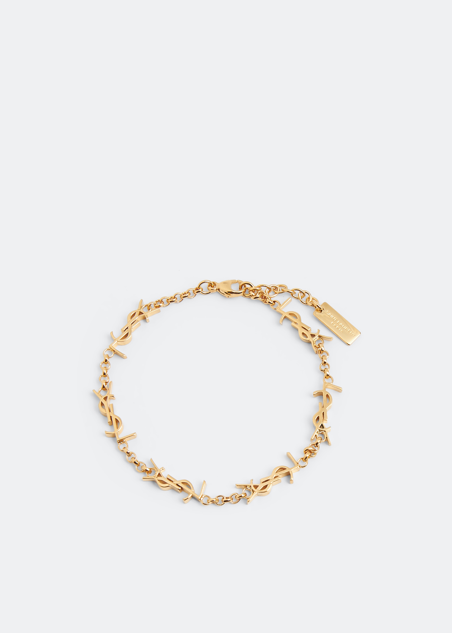 SAINT LAURENT Crystal-embellished gold-tone bracelet | NET-A-PORTER