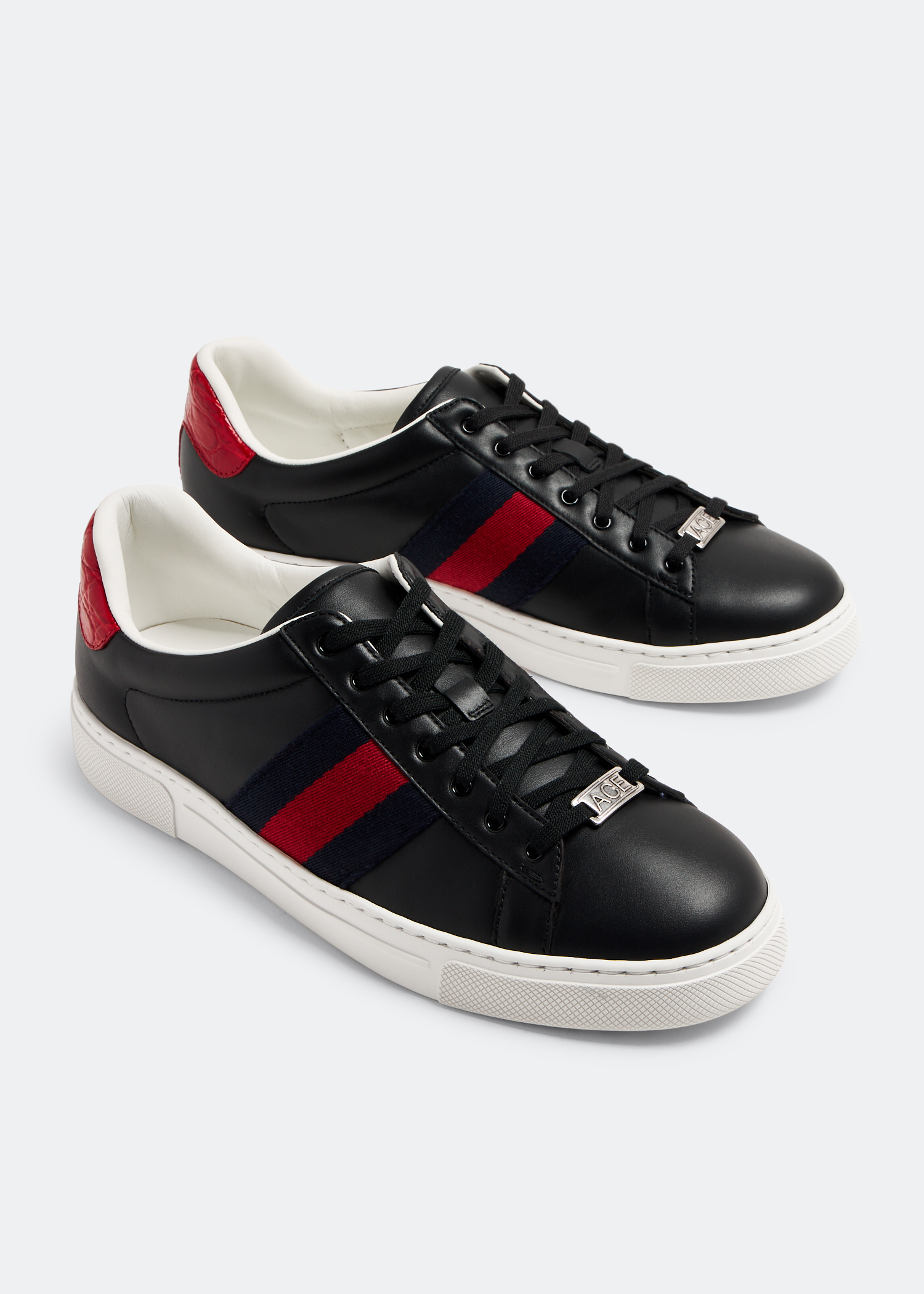 Gucci Ace sneaker with Web for Men - Black in UAE | Level Shoes