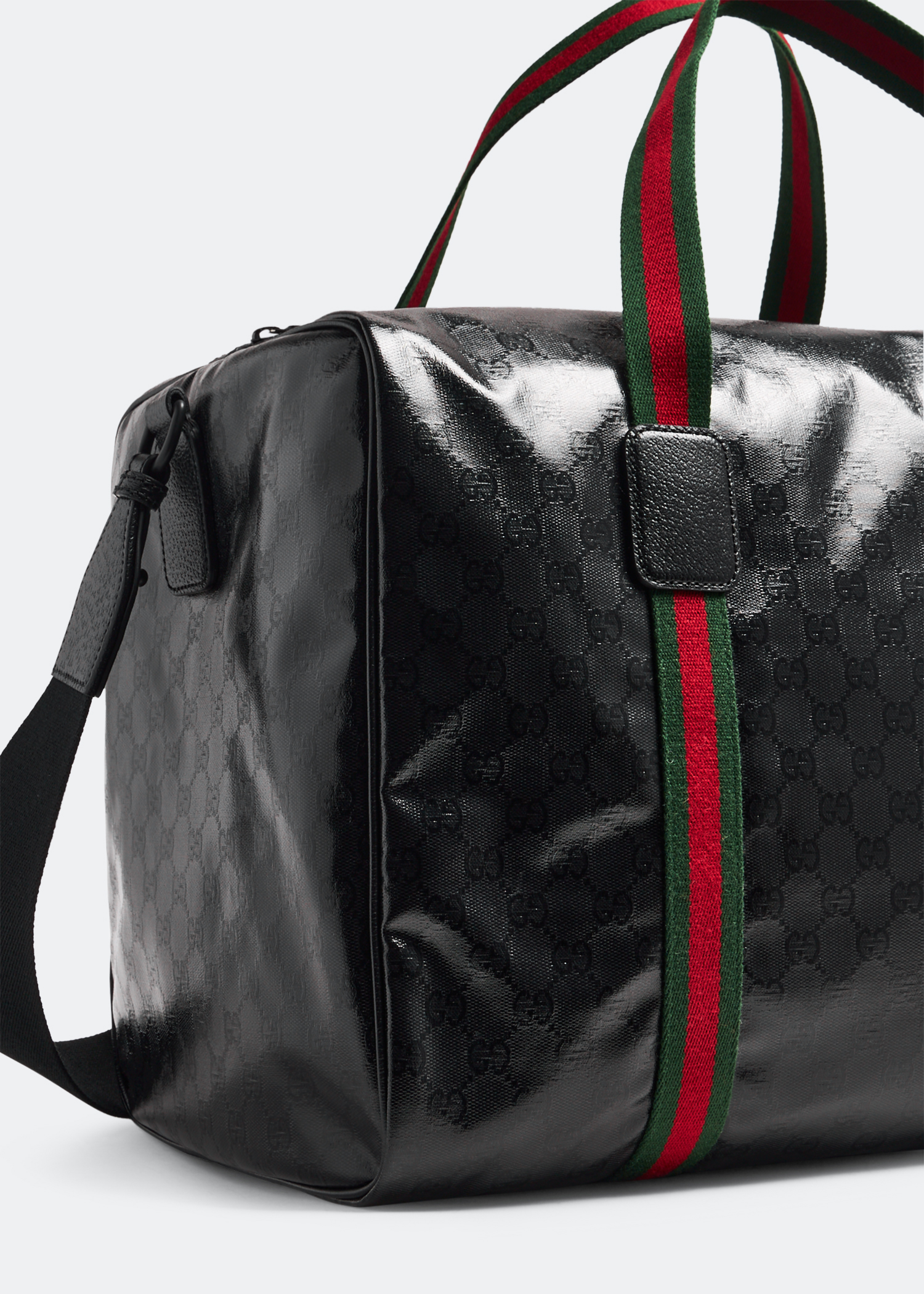 

GG Crystal large duffle bag, Black