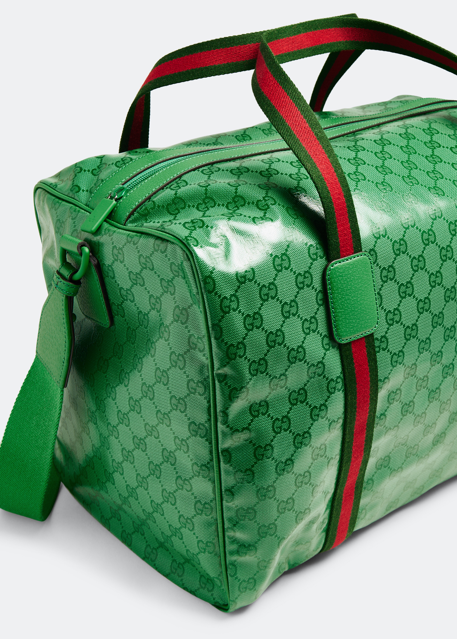 

GG Crystal large duffle bag, Green