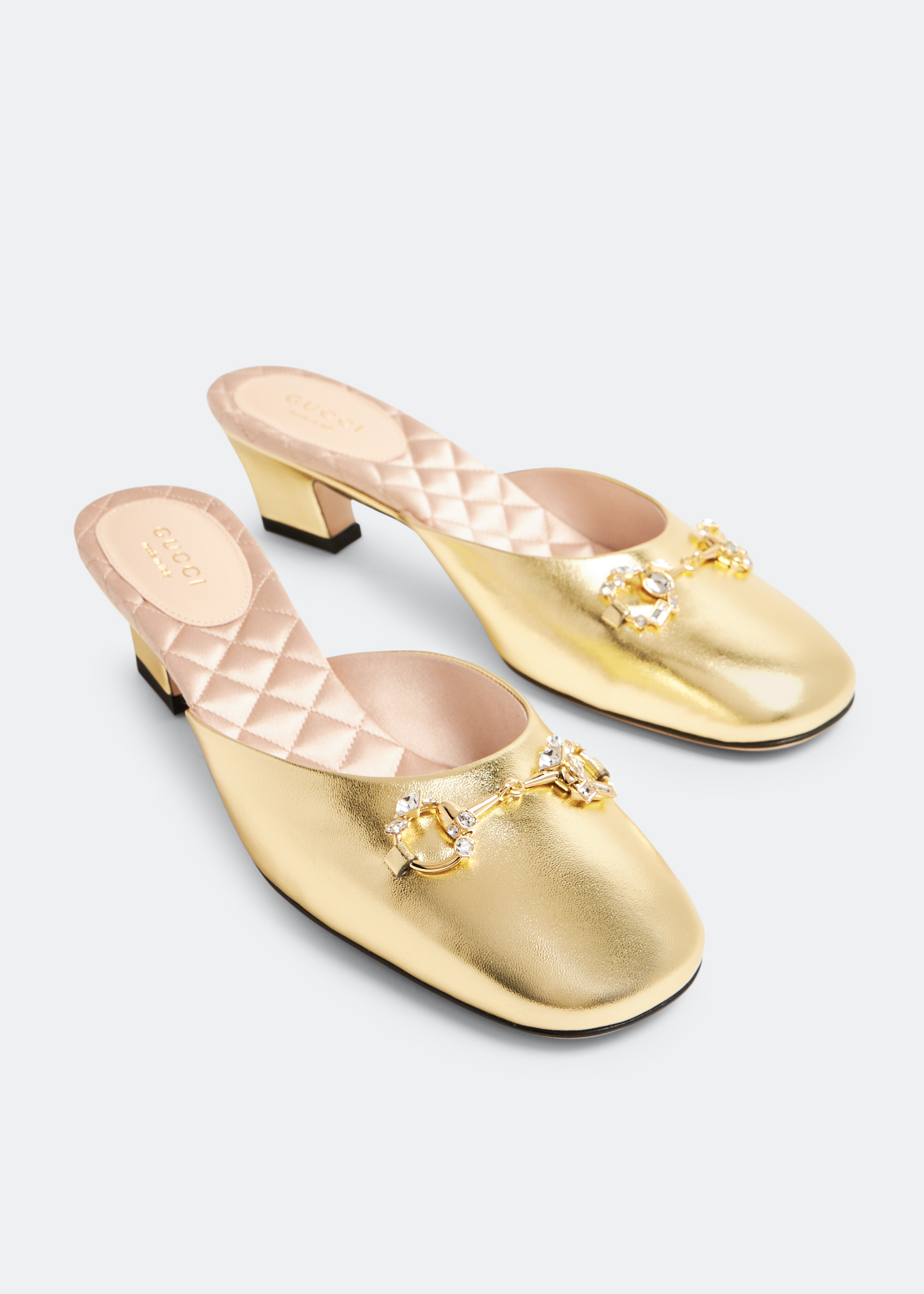 Gold gucci mules sales
