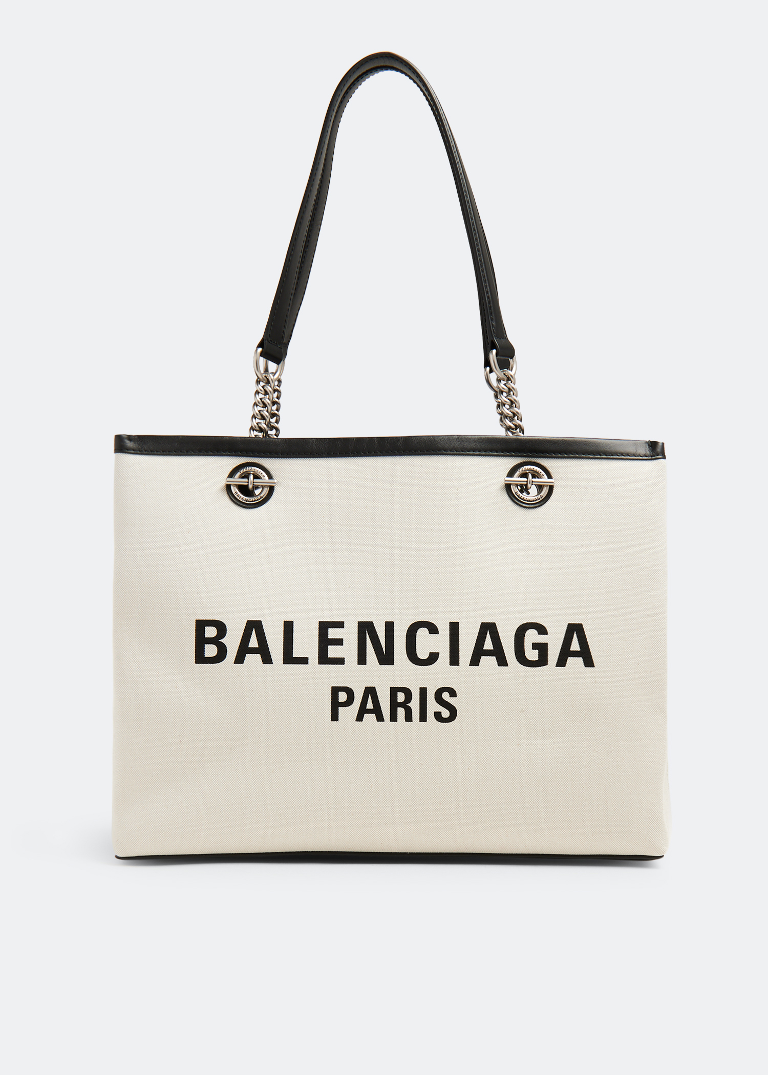 BALENCIAGA Tote Bag white white canvas Small size Navy hippo S from japan  used | eBay