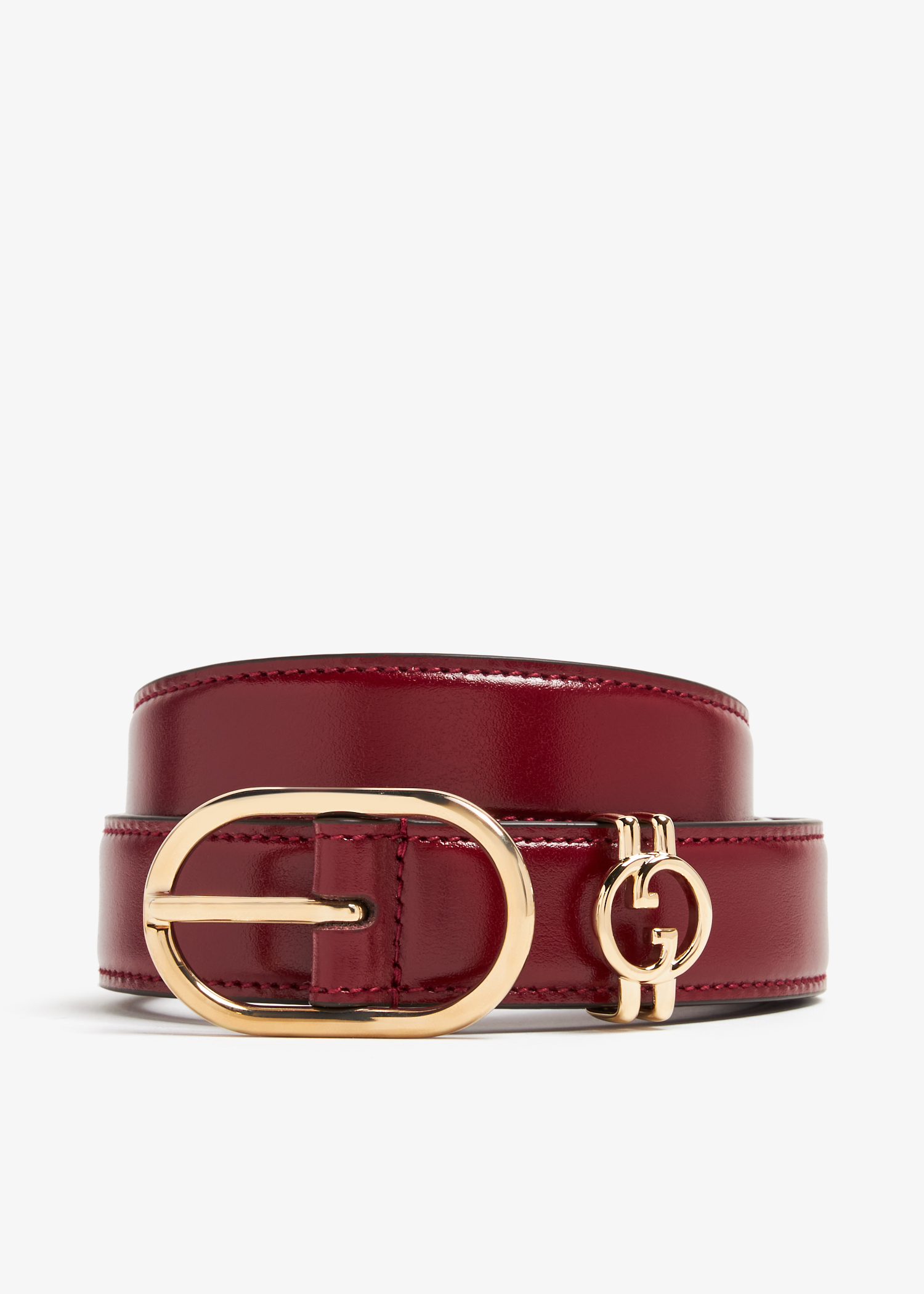 

Interlocking G round belt, Burgundy