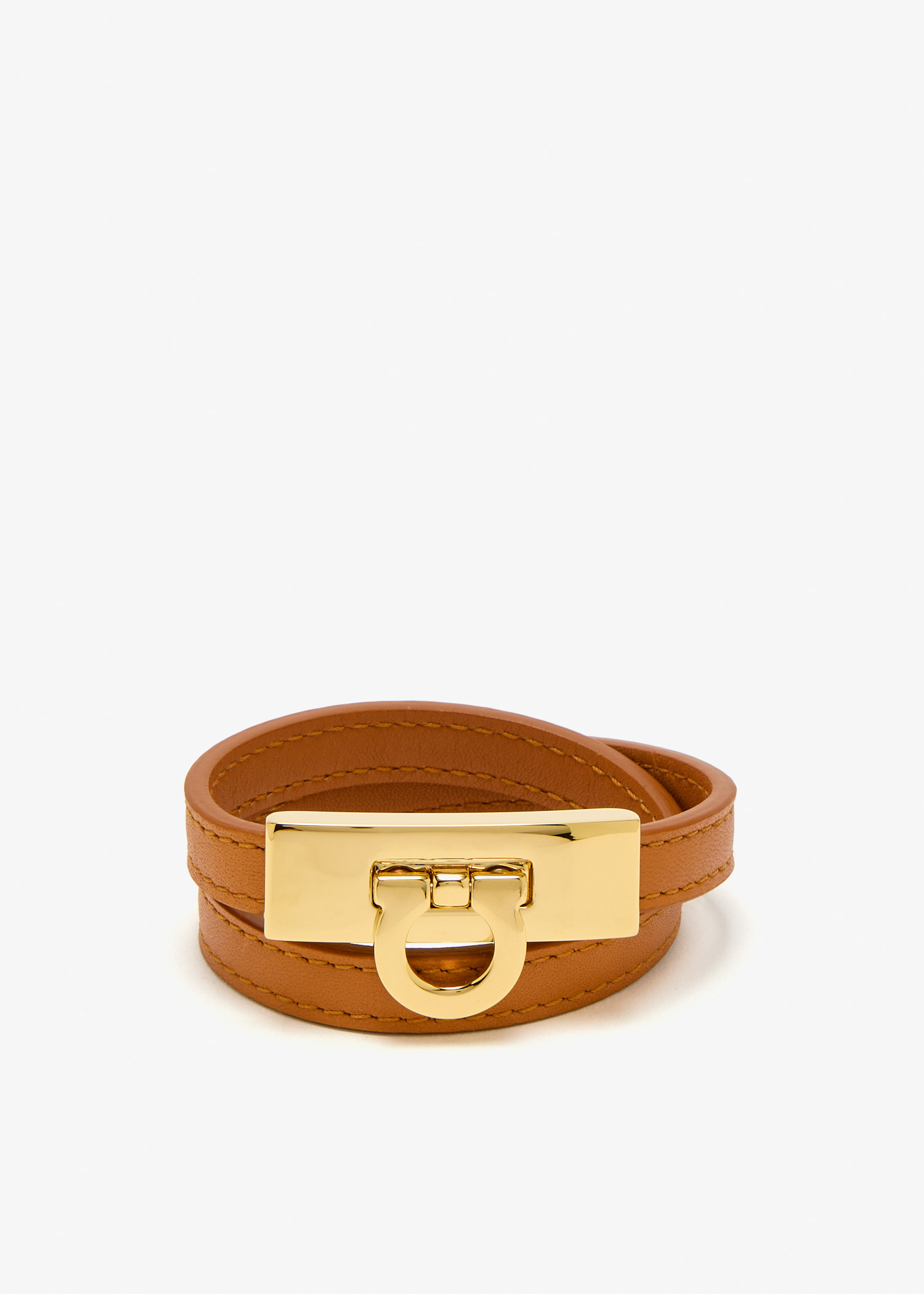 

Gancini double twist bracelet, Brown