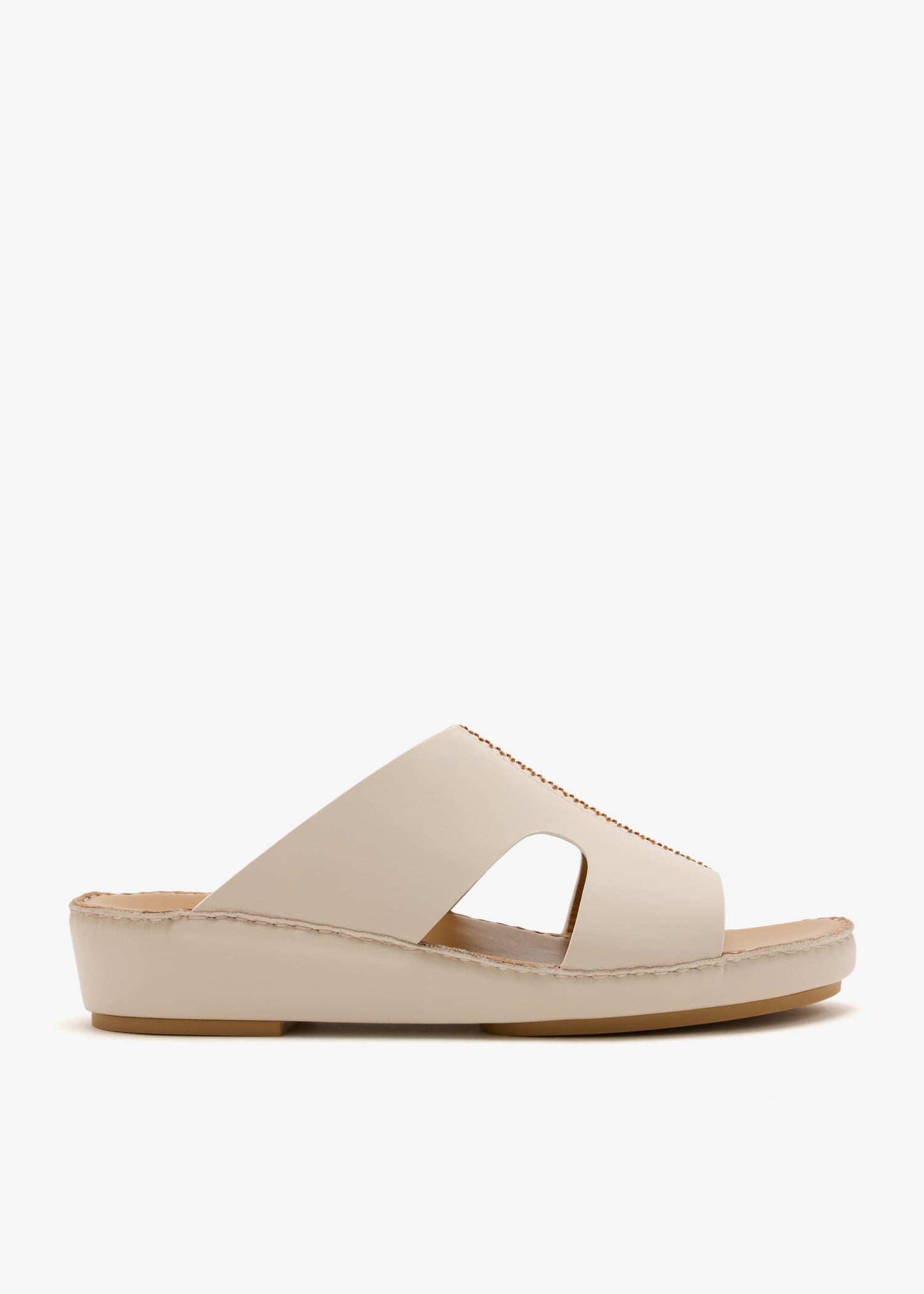 

Cross-stitch sandals, Cream