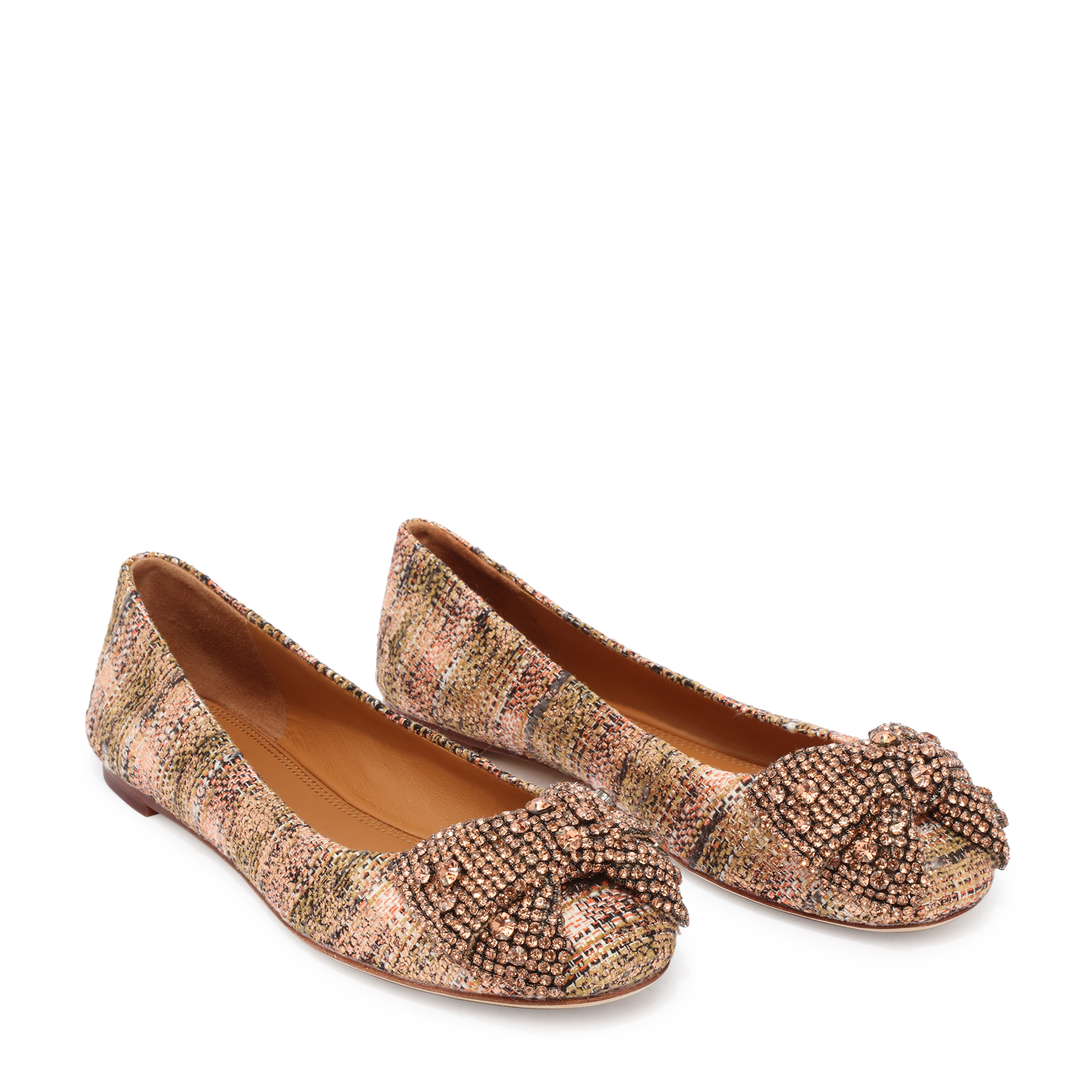 

Crystal bow ballet flats, Pink
