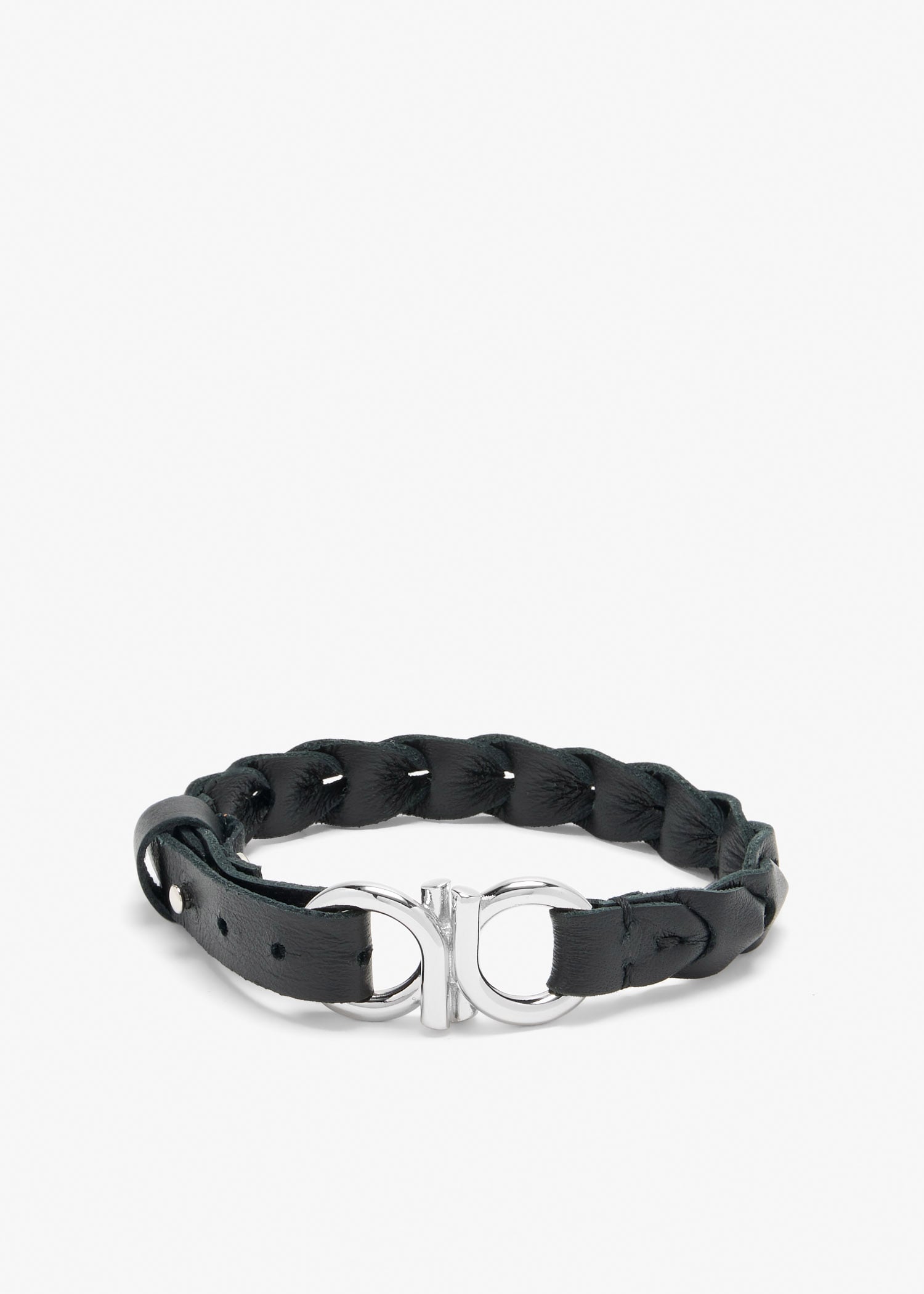 

Braided Gancini bracelet, Black