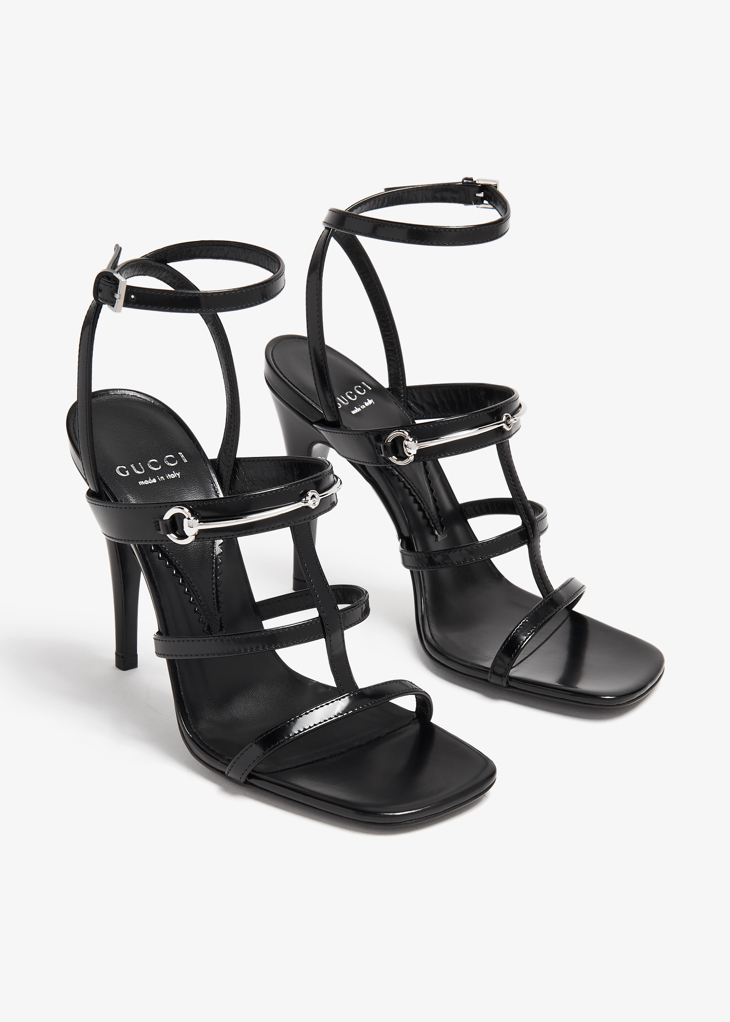 Gucci black strappy heels top