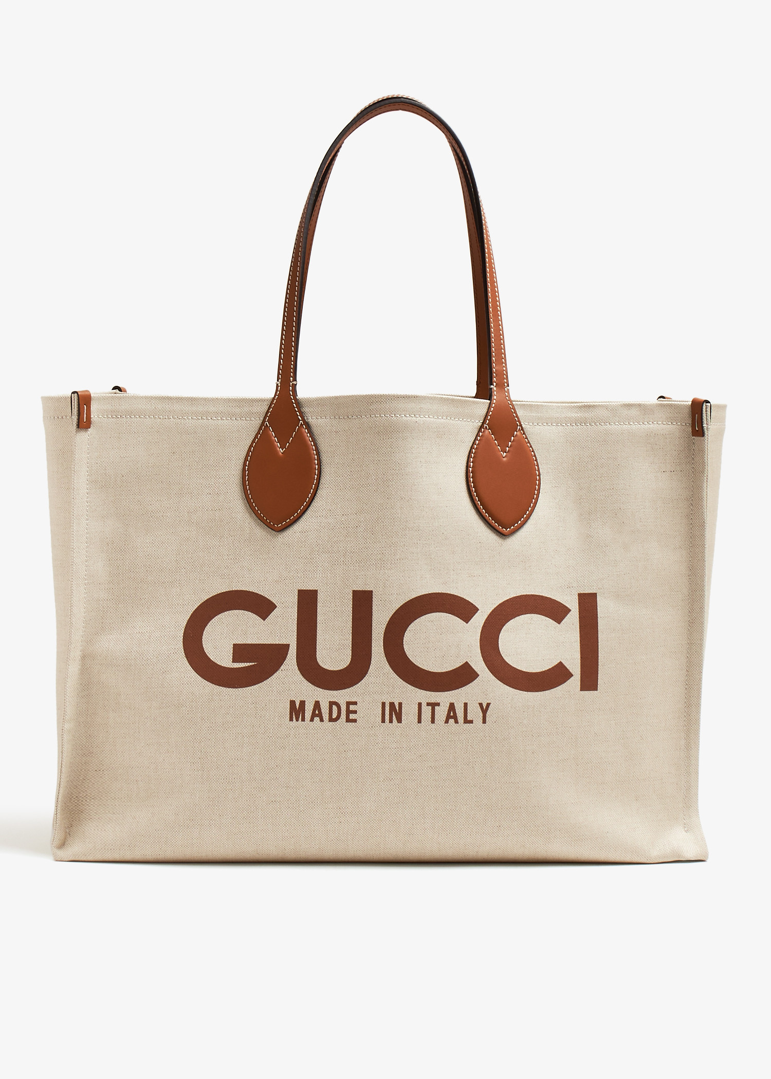 

Logo large canvas tote bag, White