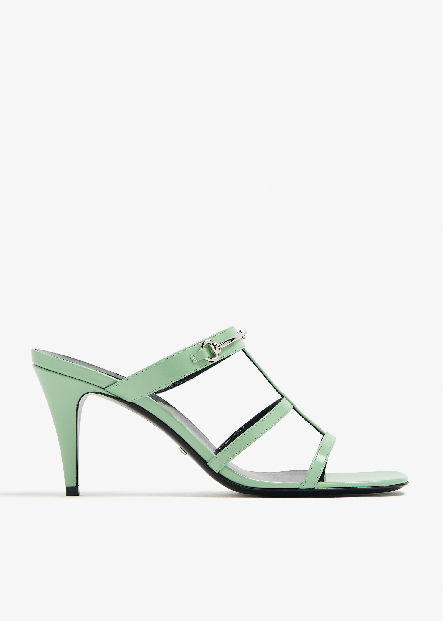 

Slim Horsebit slide sandals, Green