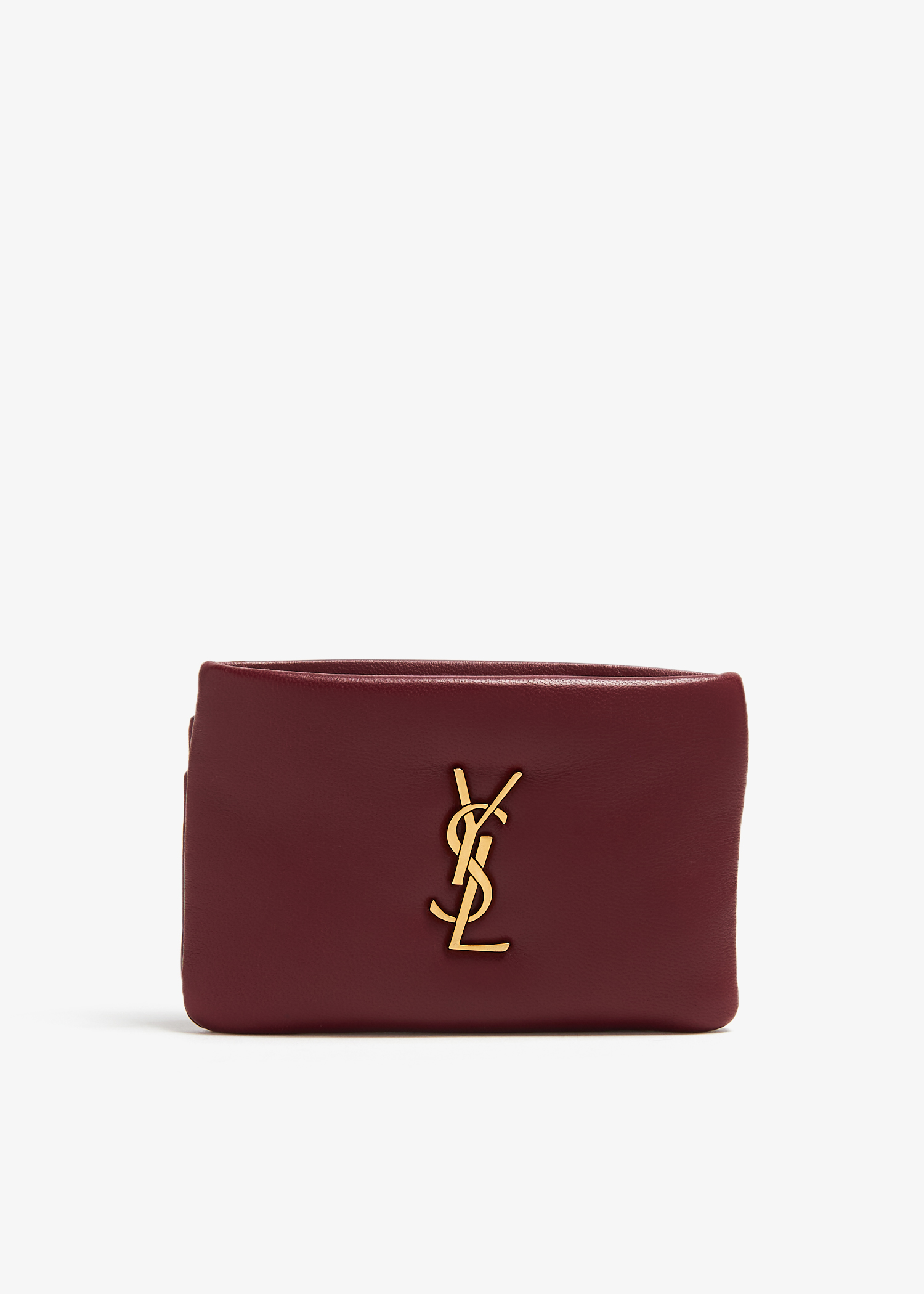 

Monogram zipped card case, Burgundy