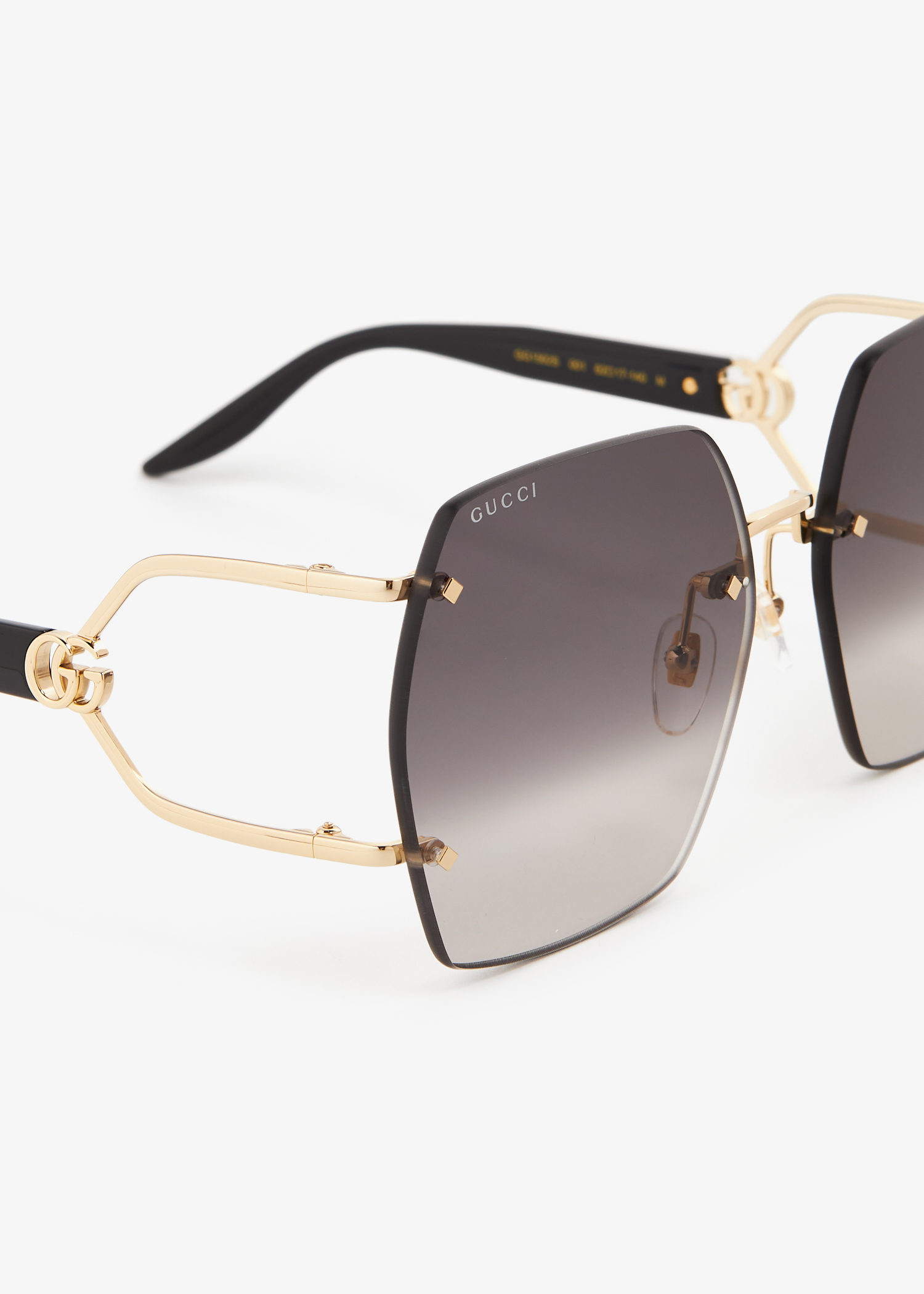 Gucci Square-frame Rimless Sunglasses in Pink | Lyst