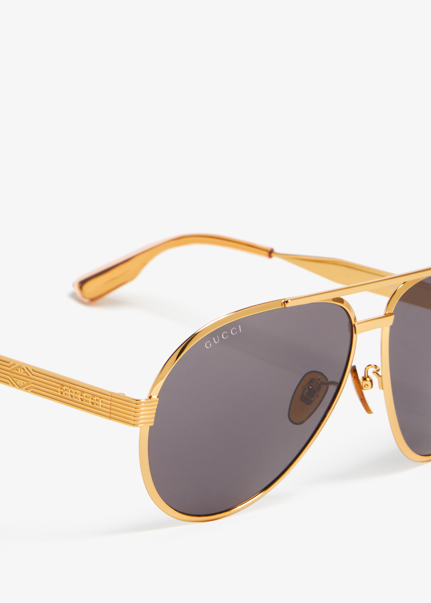 Gucci Aviator frame sunglasses for Men Gold in UAE Level Shoes