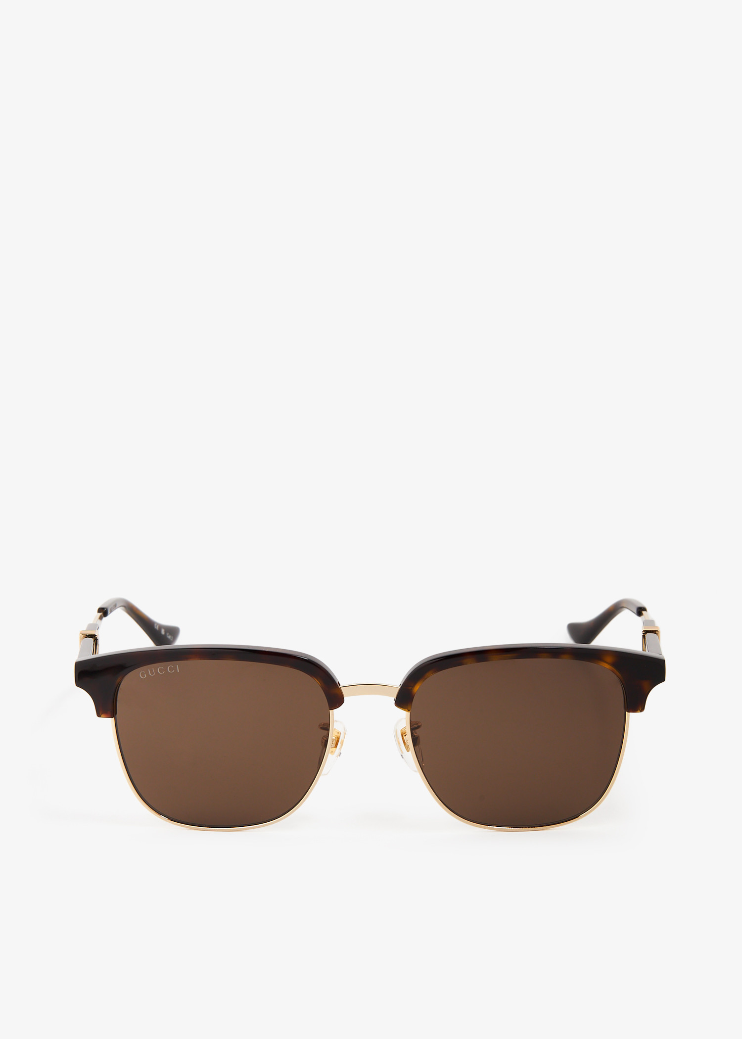 

Oval-frame sunglasses, Brown
