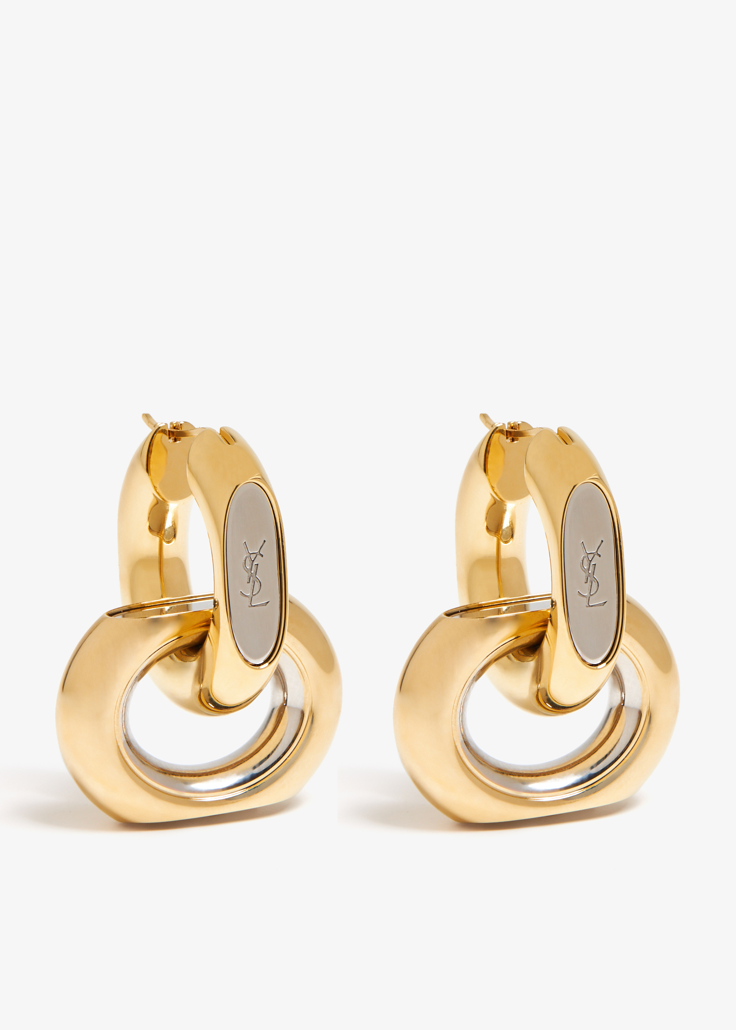 

Cassandre duo link earrings, Gold