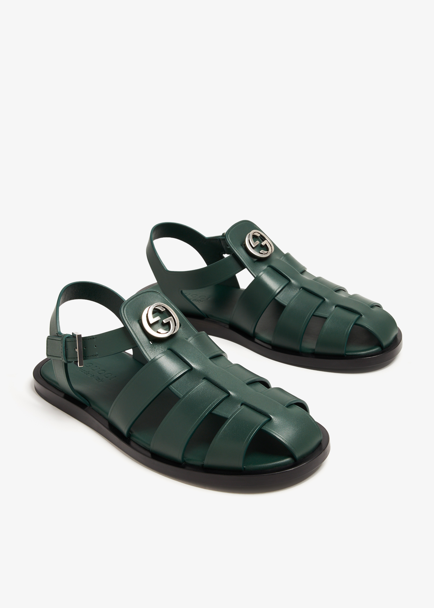 Gucci men's rubber buckle strap sandals new arrivals