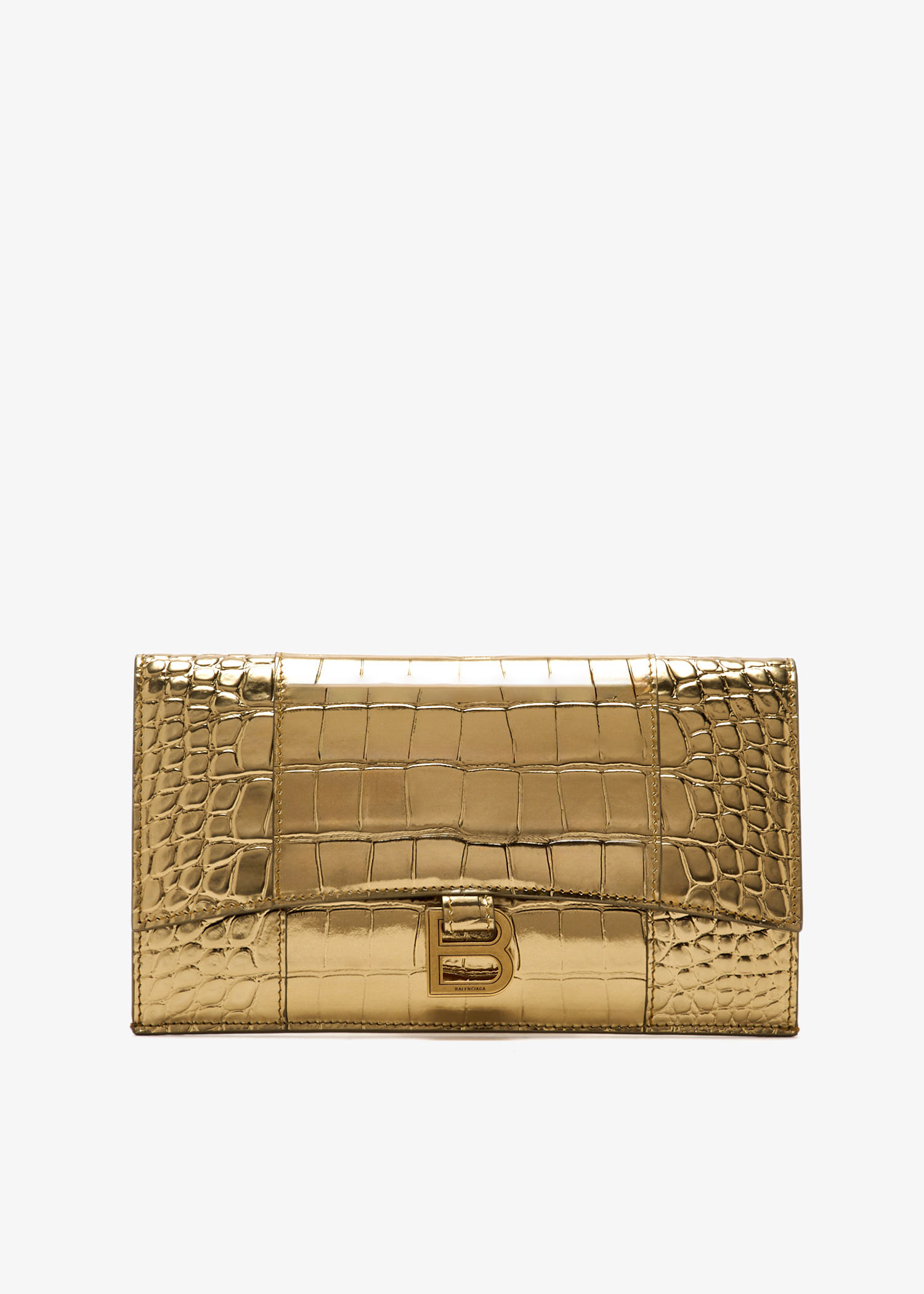 

Hourglass flat pouch, Gold