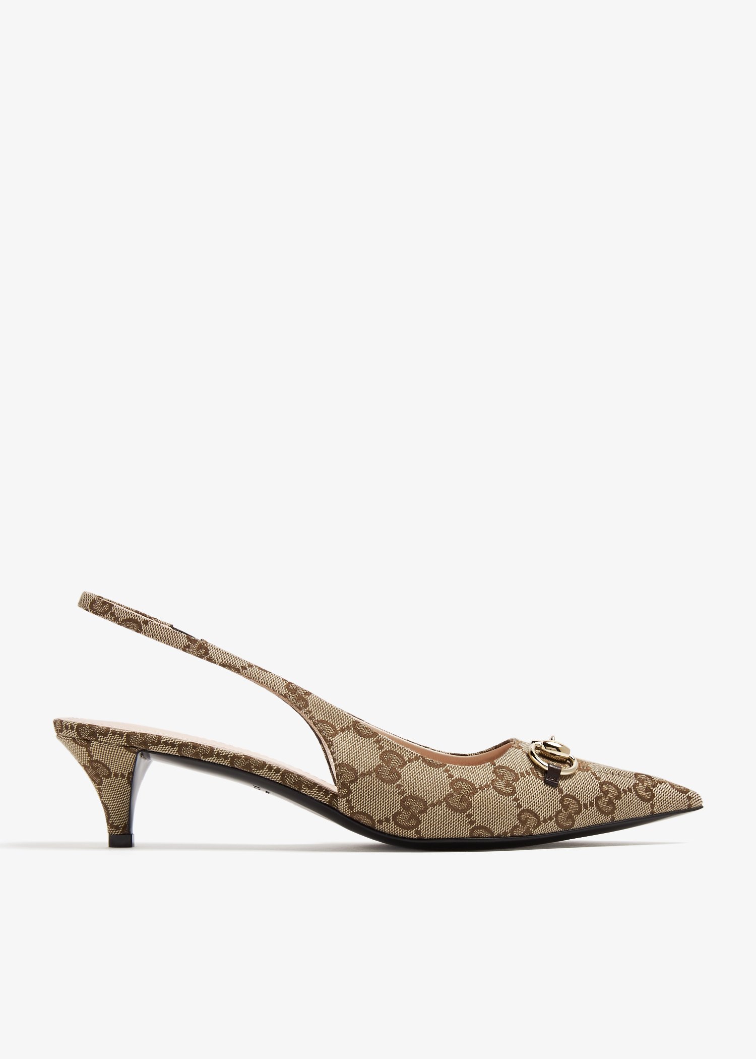 

Horsebit slingback pumps, Beige