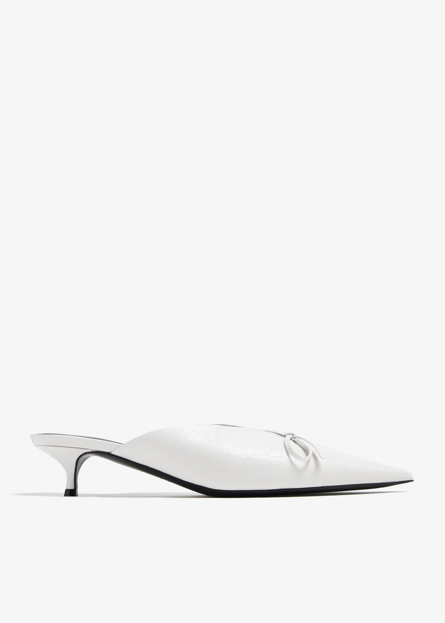 

Knife Bow mules, White