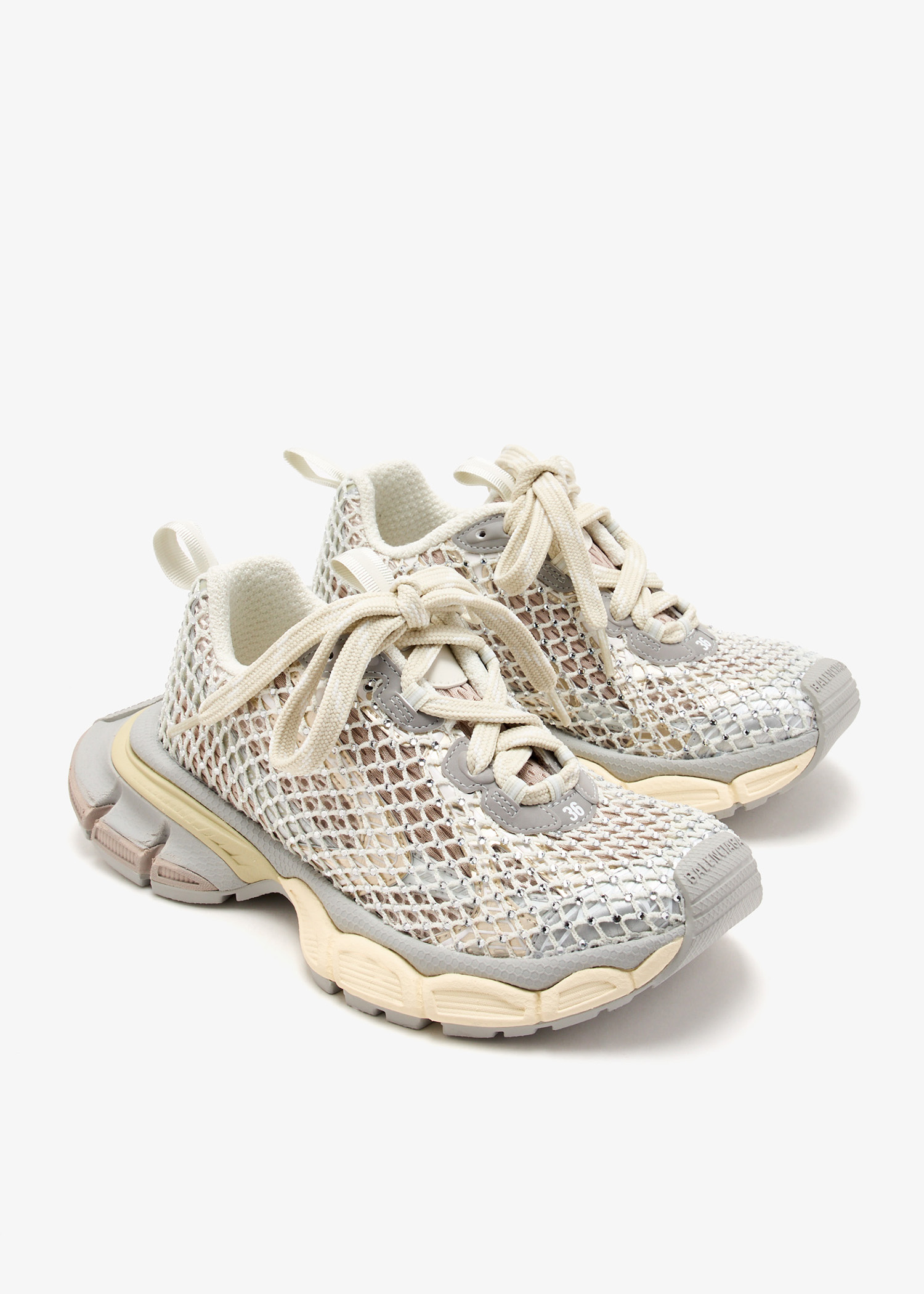 Balenciaga 3XL Crystal Mesh sneakers for Women - Cream in