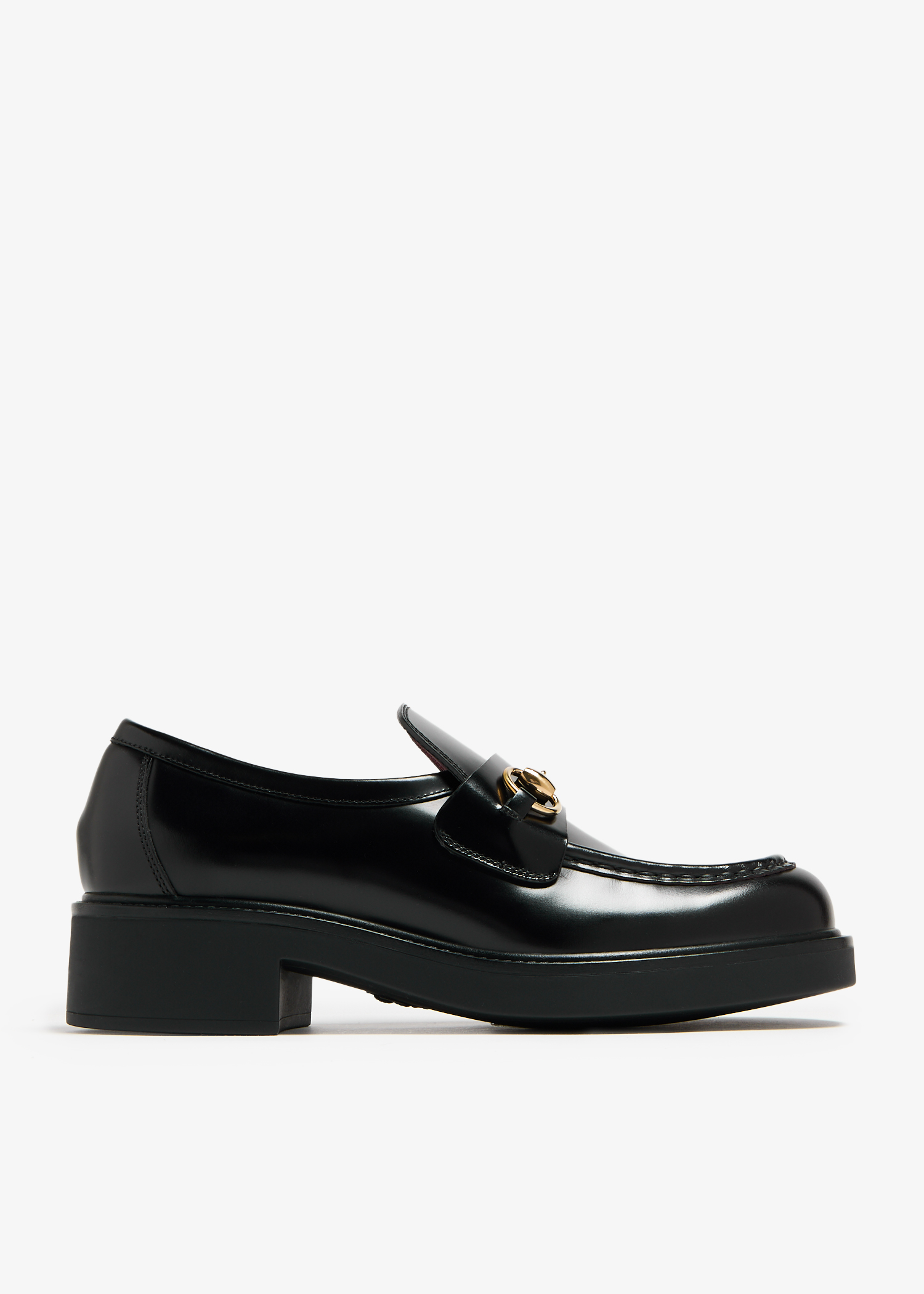 

Horsebit lug sole loafers, Black