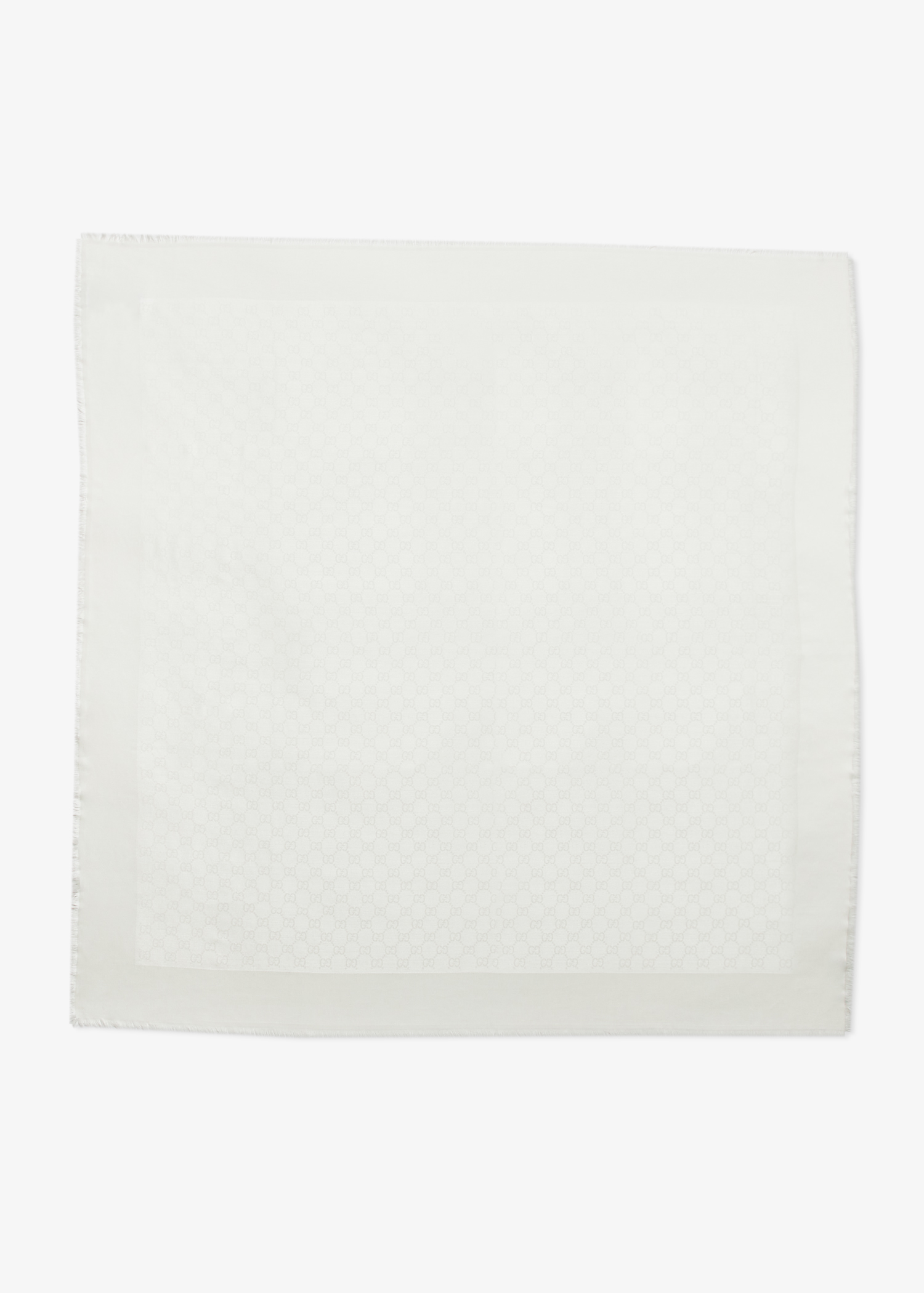

GG silk jacquard scarf, White