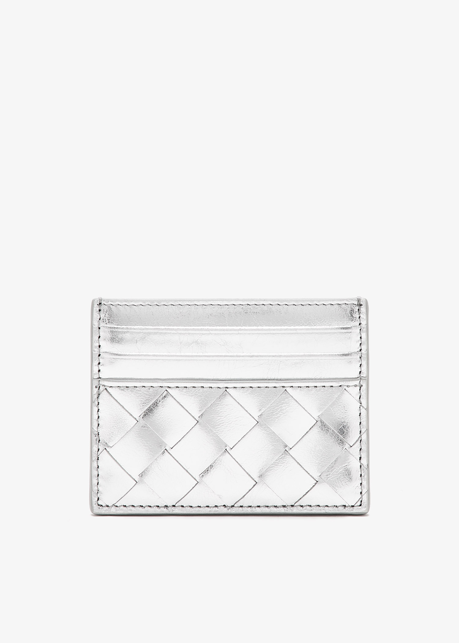 

Intrecciato card case, Silver