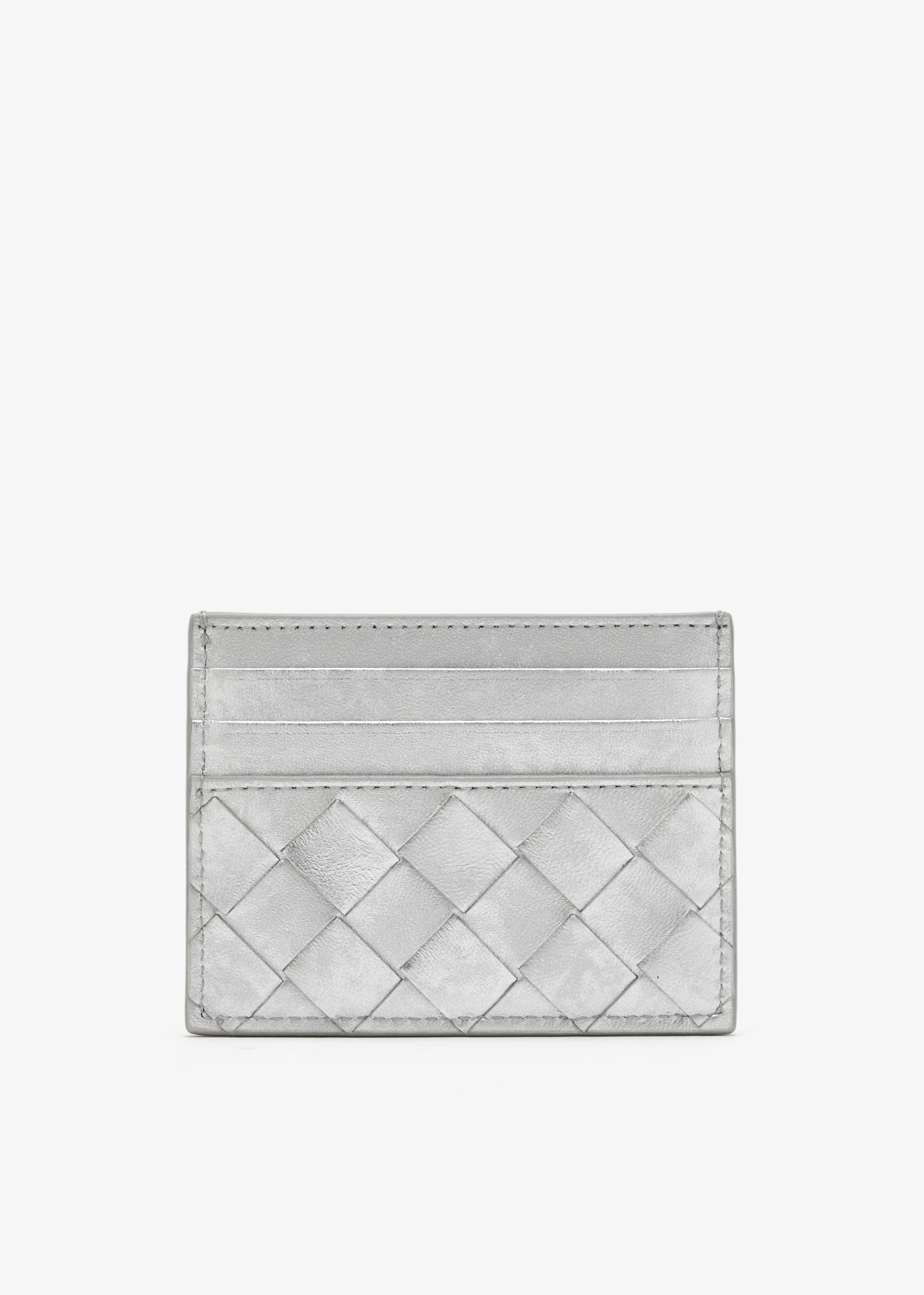 

Intrecciato card case, Silver