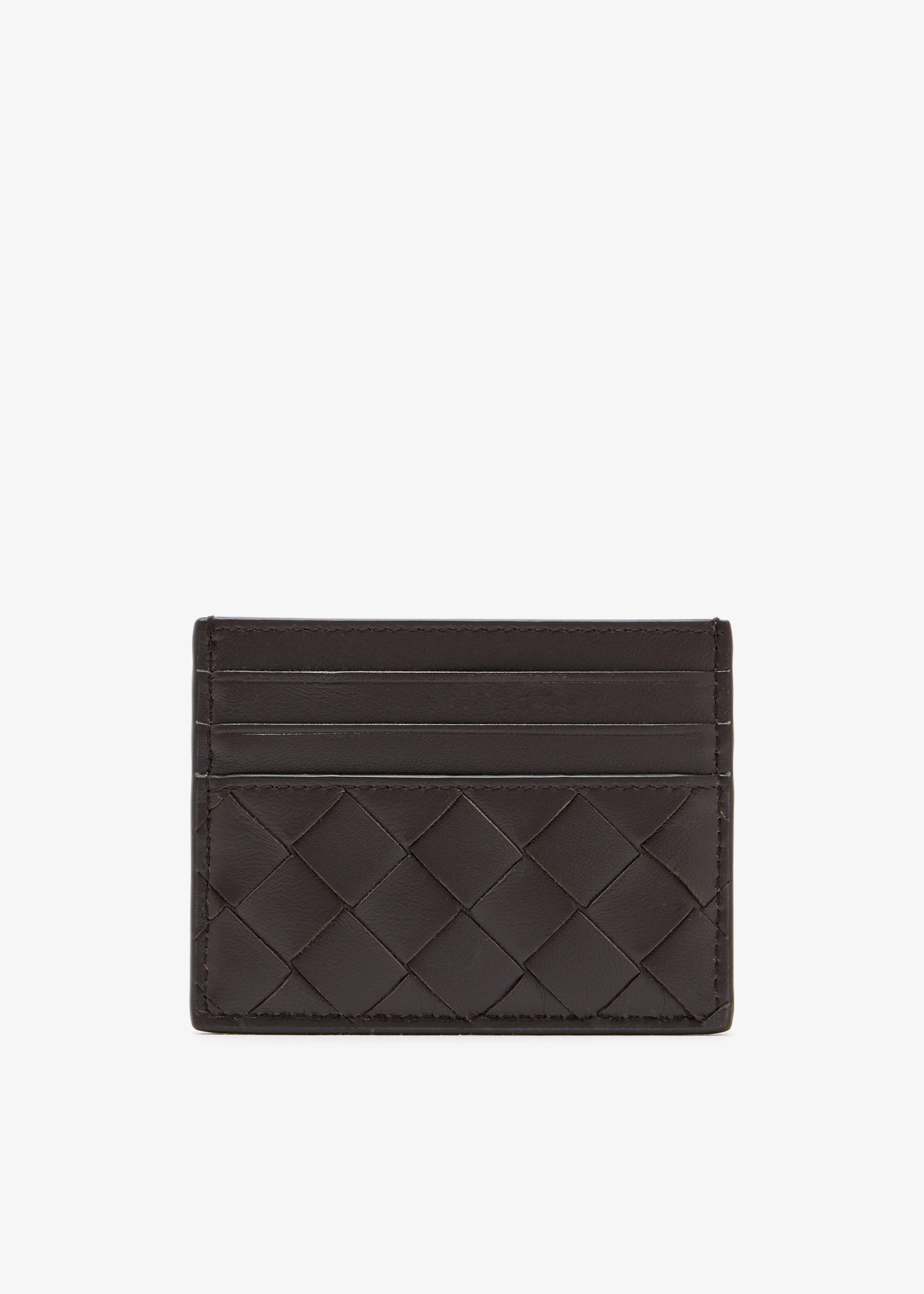 

Intrecciato card case, Brown