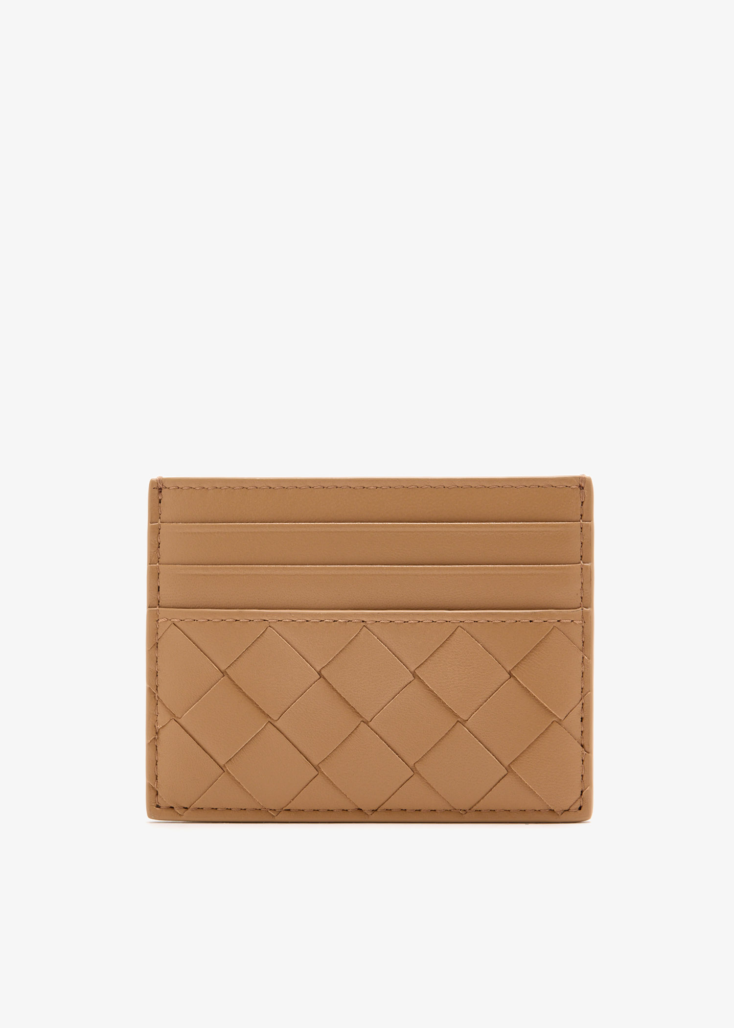 

Intrecciato credit card case, Brown