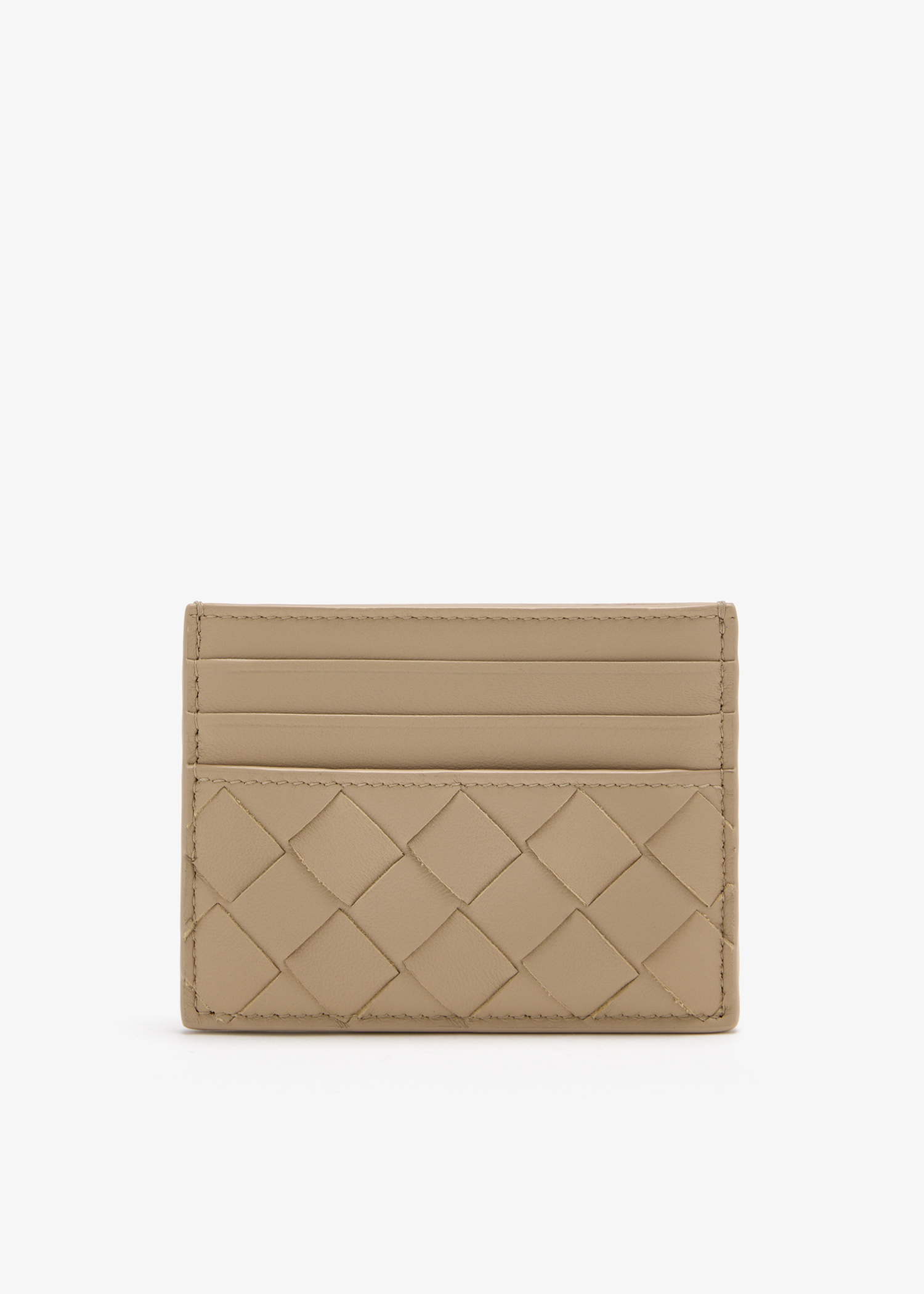 

Intrecciato credit card case, Beige