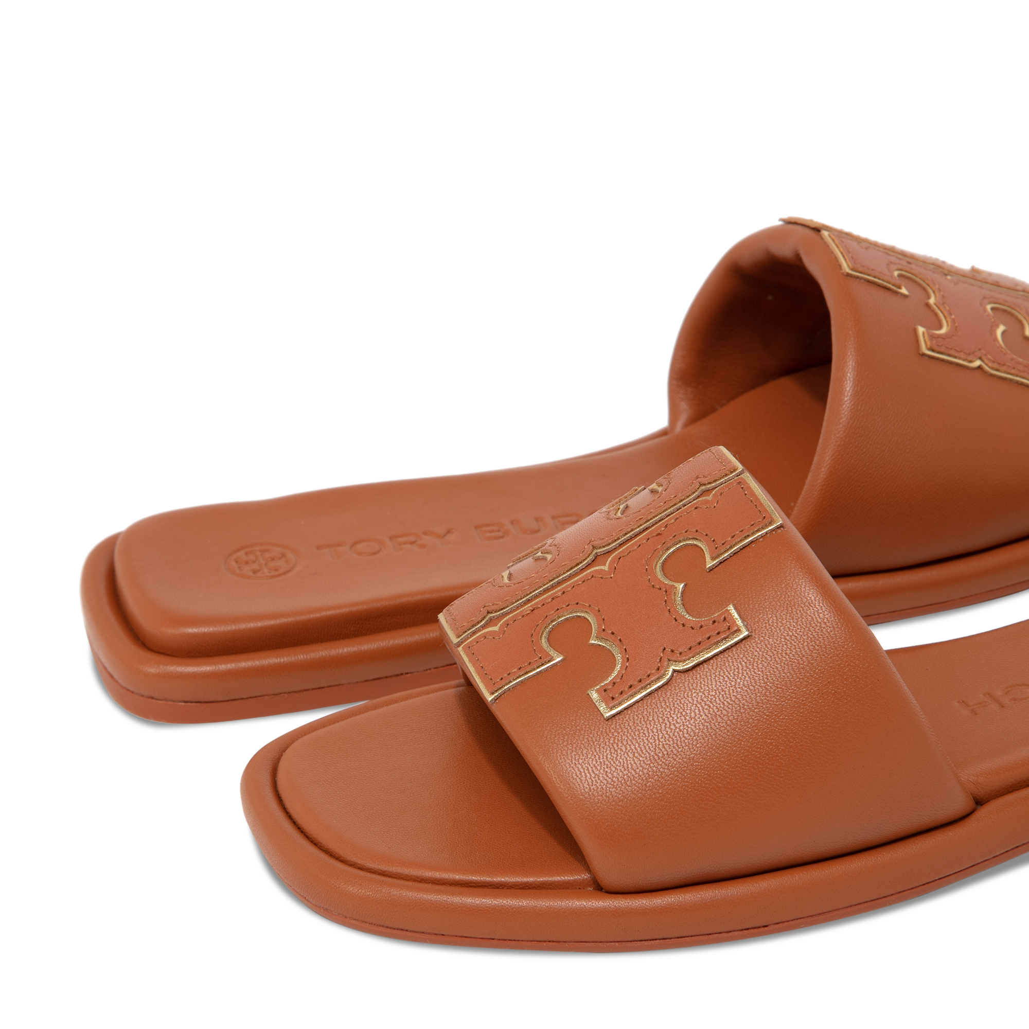 

Double T Sport slides, Brown
