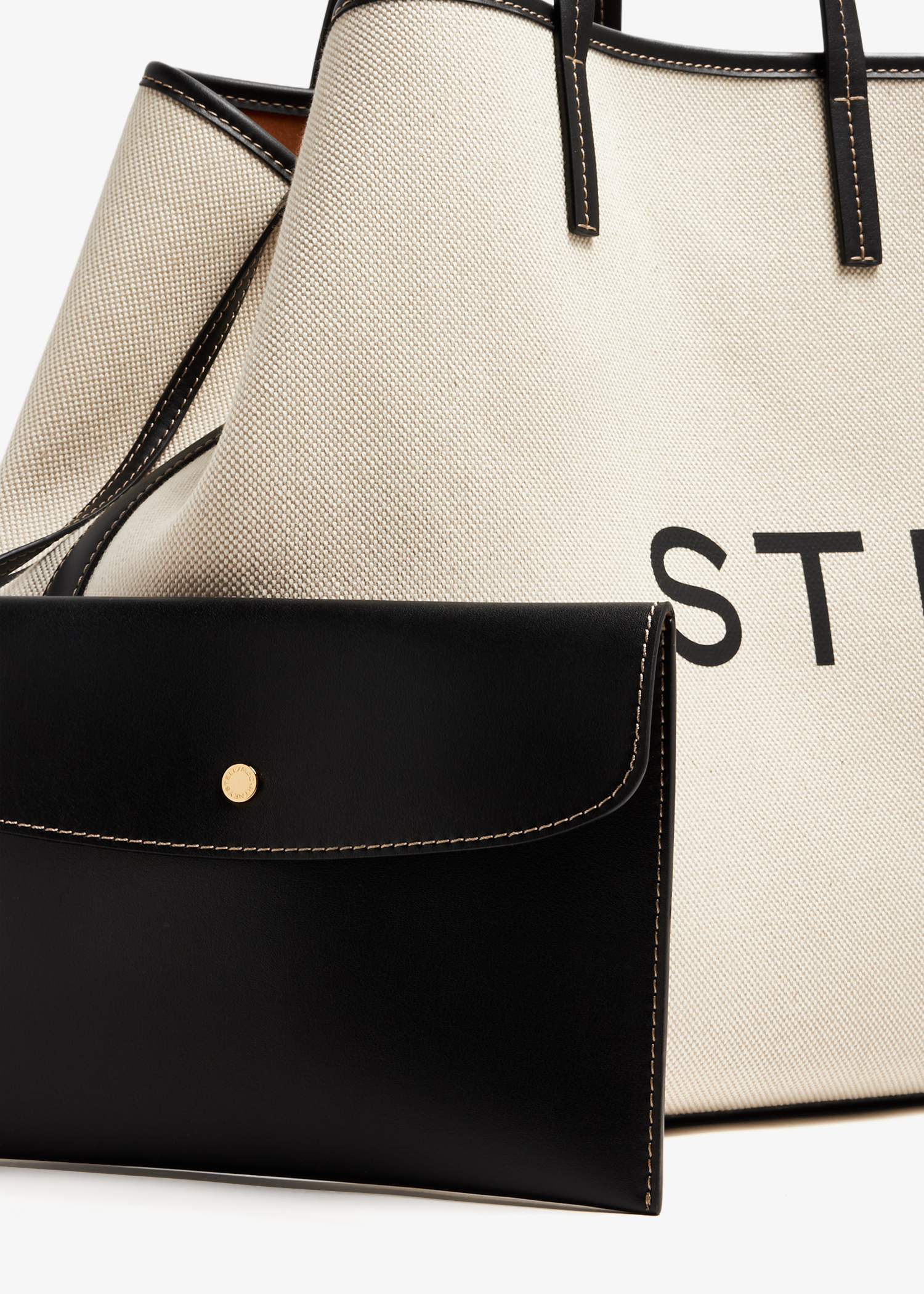 Stella McCartney Logo canvas beach tote bag for Women White in UAE Level Shoes