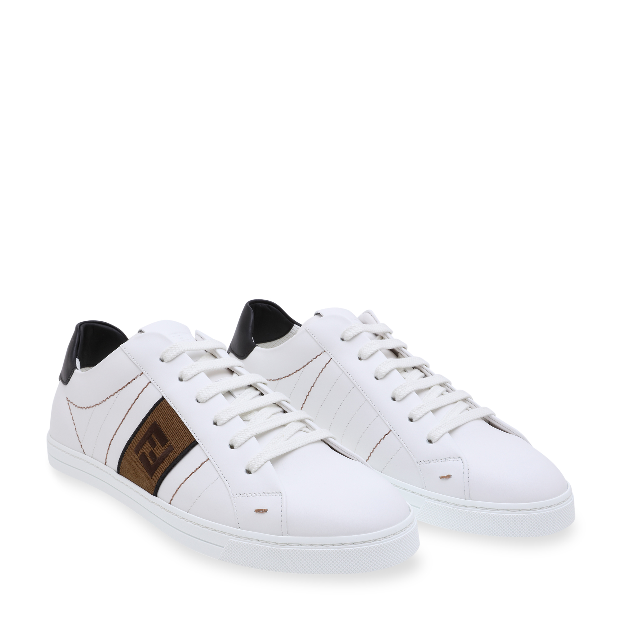 

Leather low-top sneakers, White