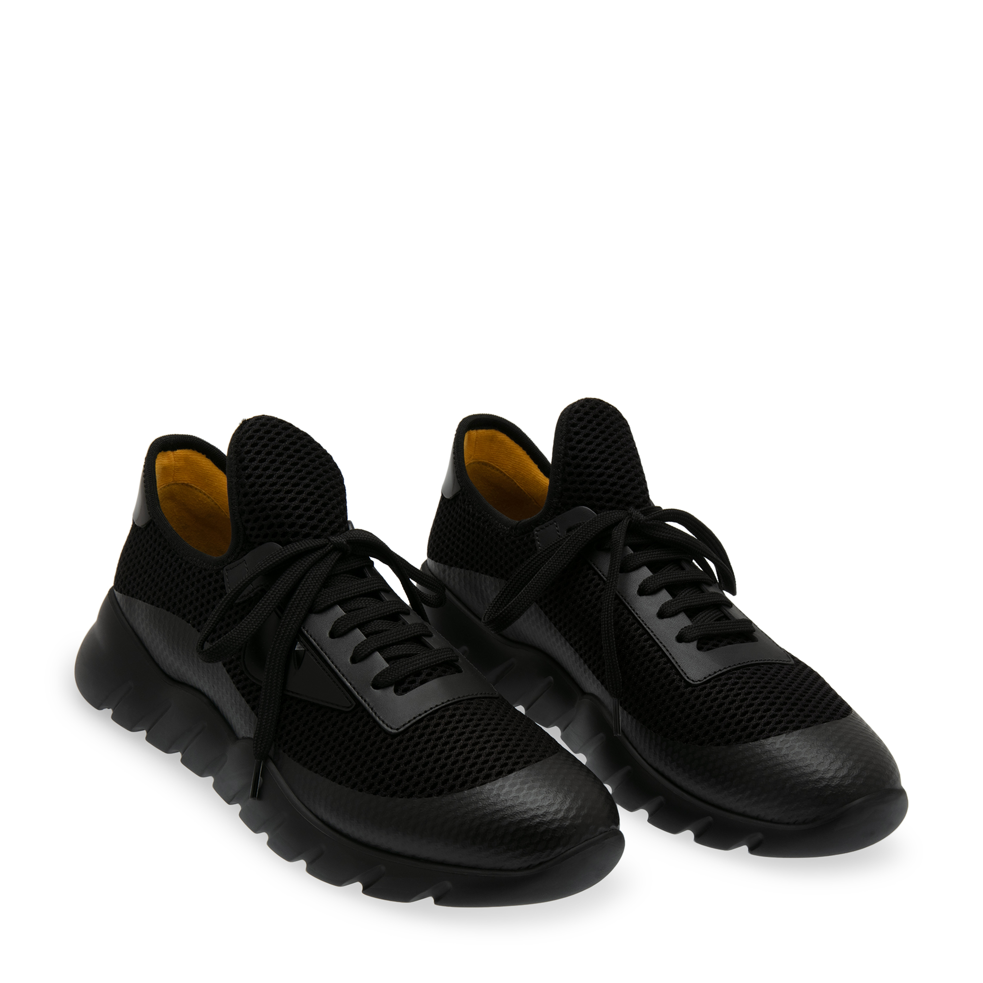 

Tech and mesh running sneakers, Black