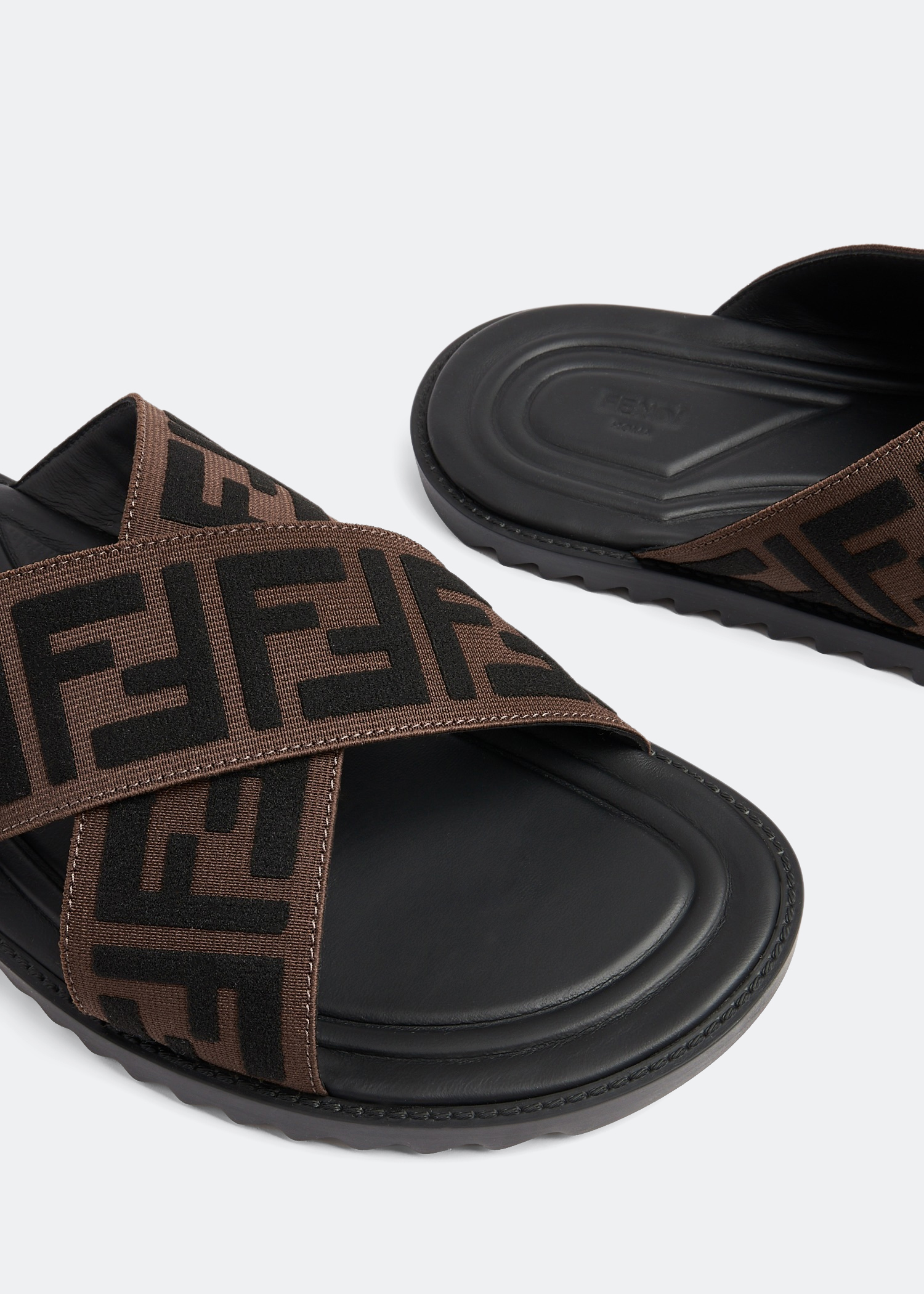 

Logo-embossed slides, Brown