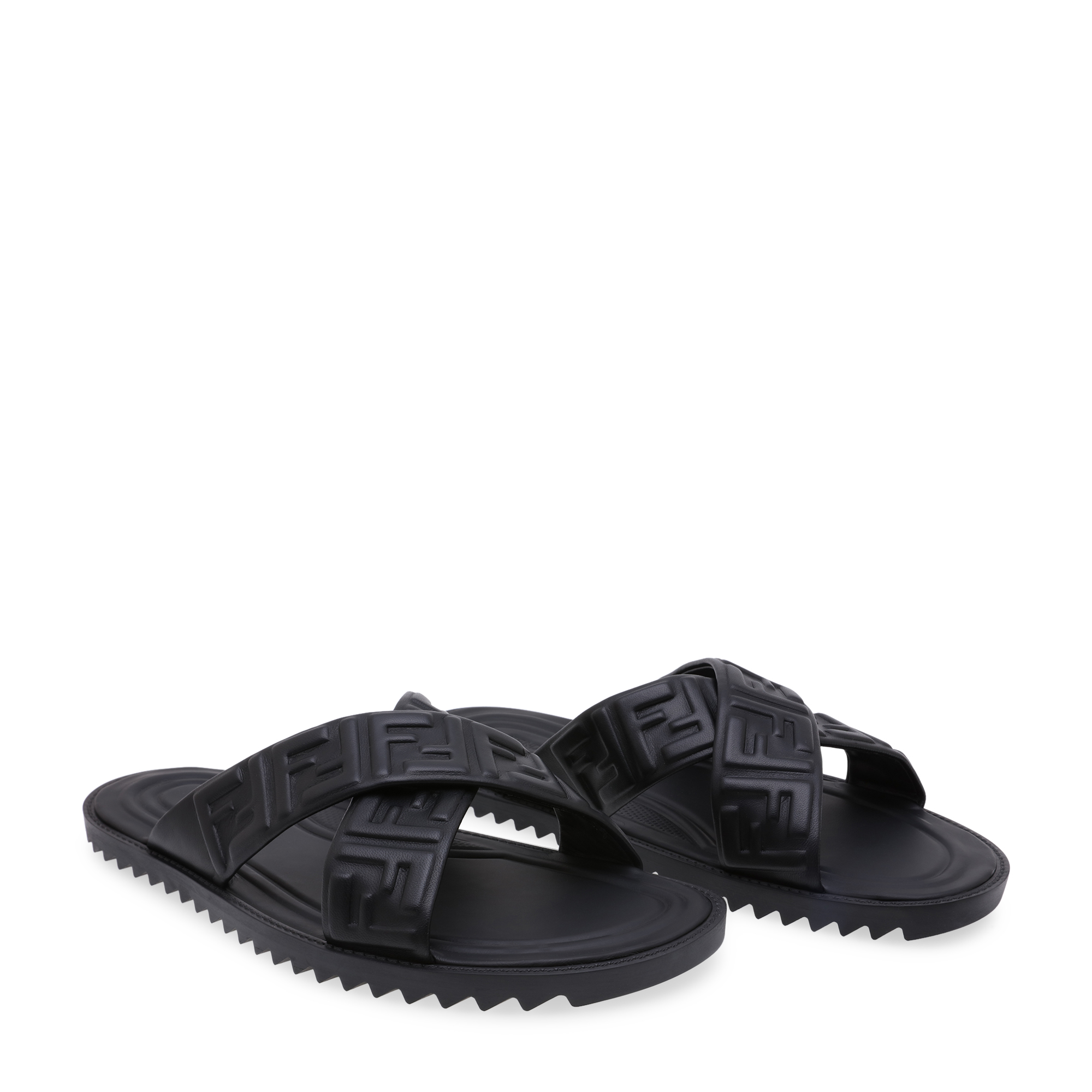 

Leather slides, Black