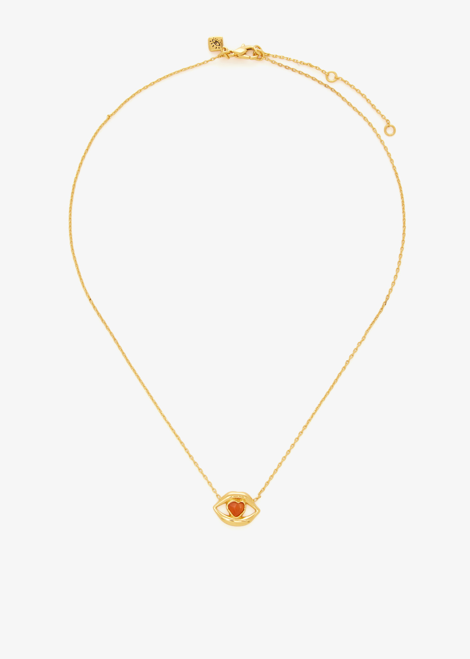

Carnelian Heart Lips necklace, Gold